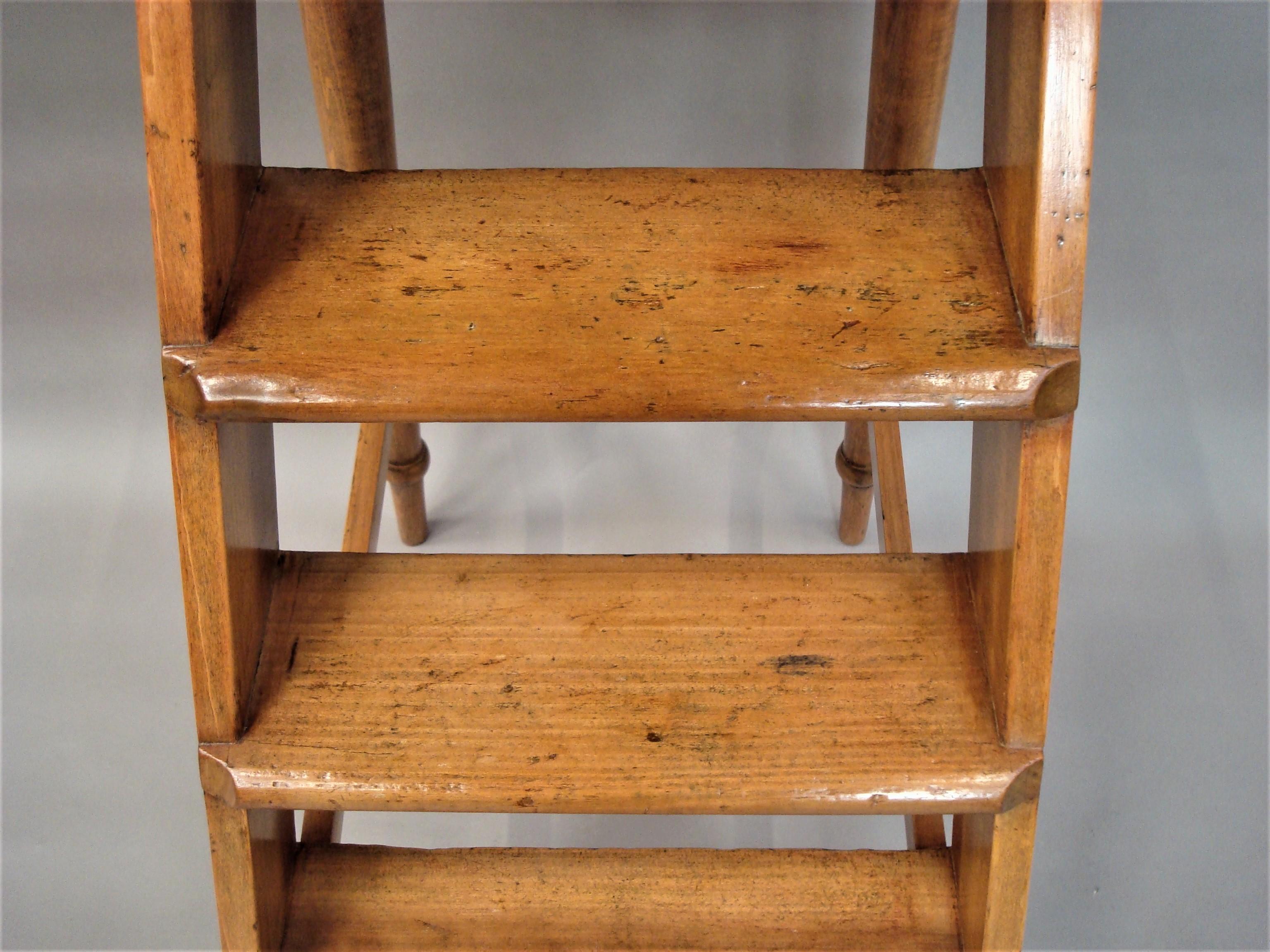 19th Century English Fruitwood Library Steps For Sale 9