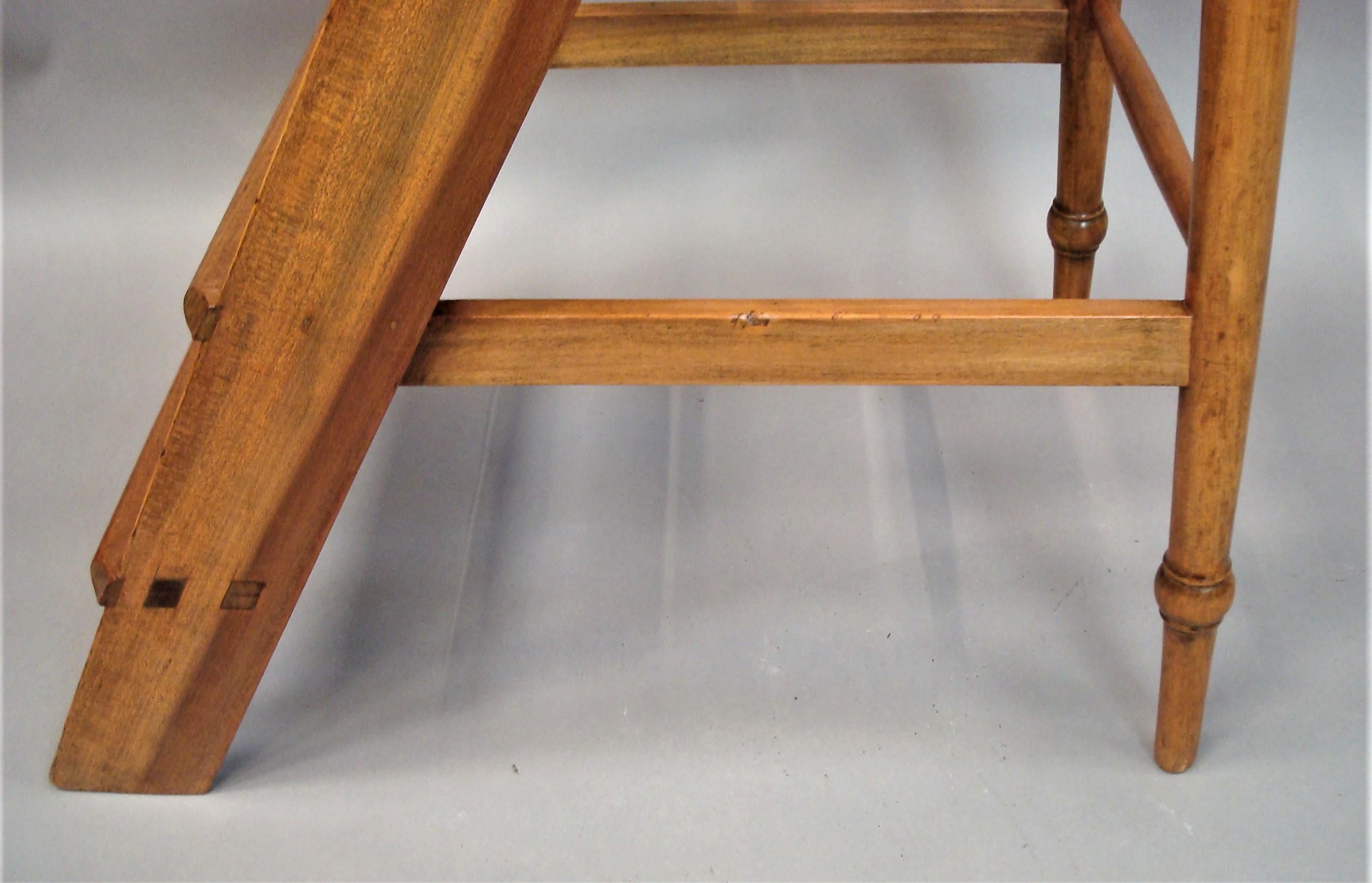 19th Century English Fruitwood Library Steps For Sale 13