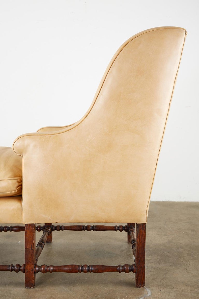 19th Century English Gentlemen's Leather Chaise Longue Armchair at 1stDibs