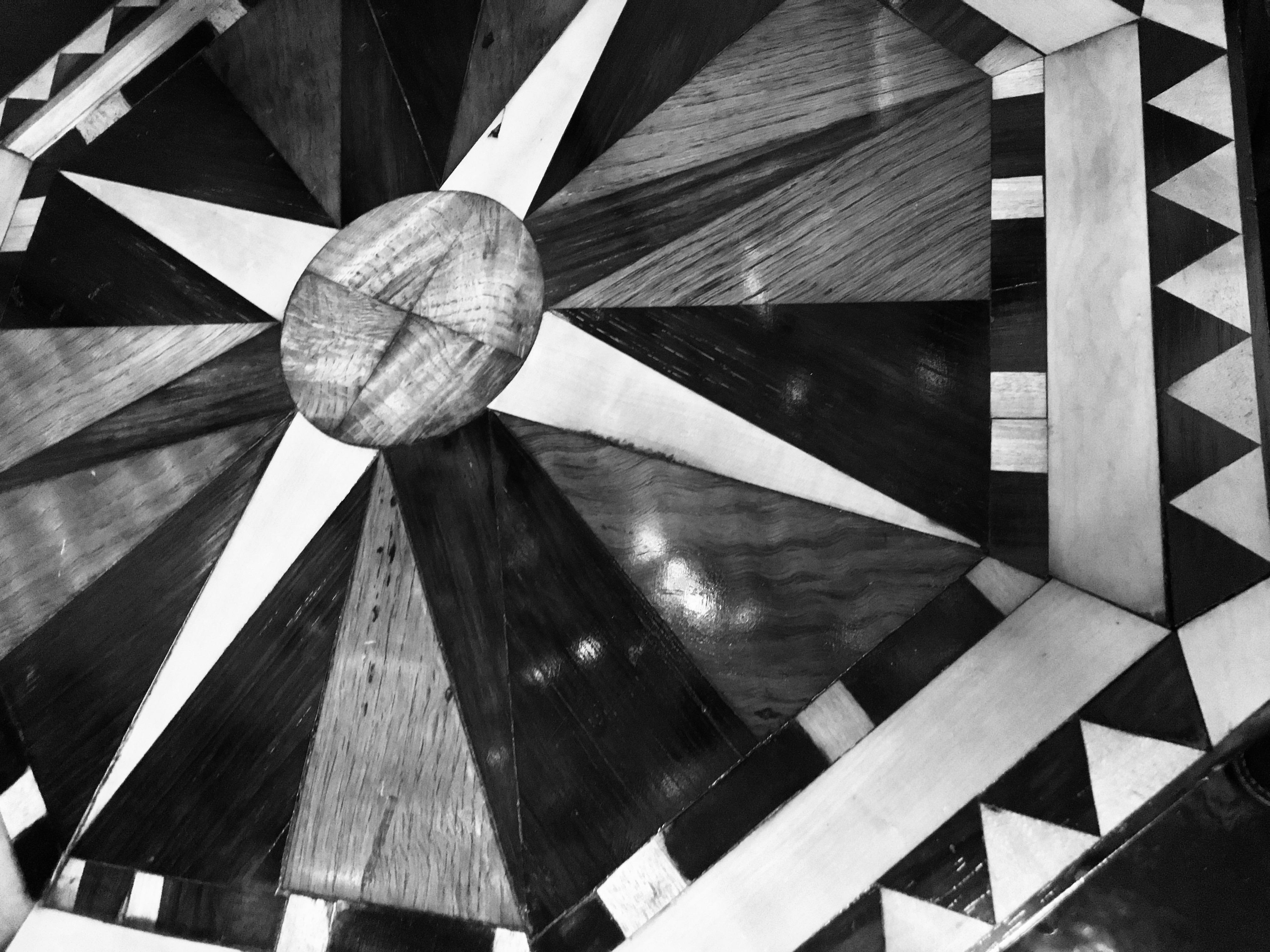 19th Century English Geometric Marquetry Side Table 1