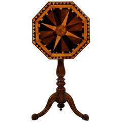 19th Century English Geometric Marquetry Side Table