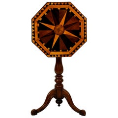 19th Century English Geometric Marquetry Side Table