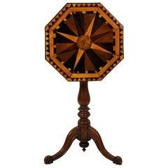 19th Century English Geometric Marquetry Side Table