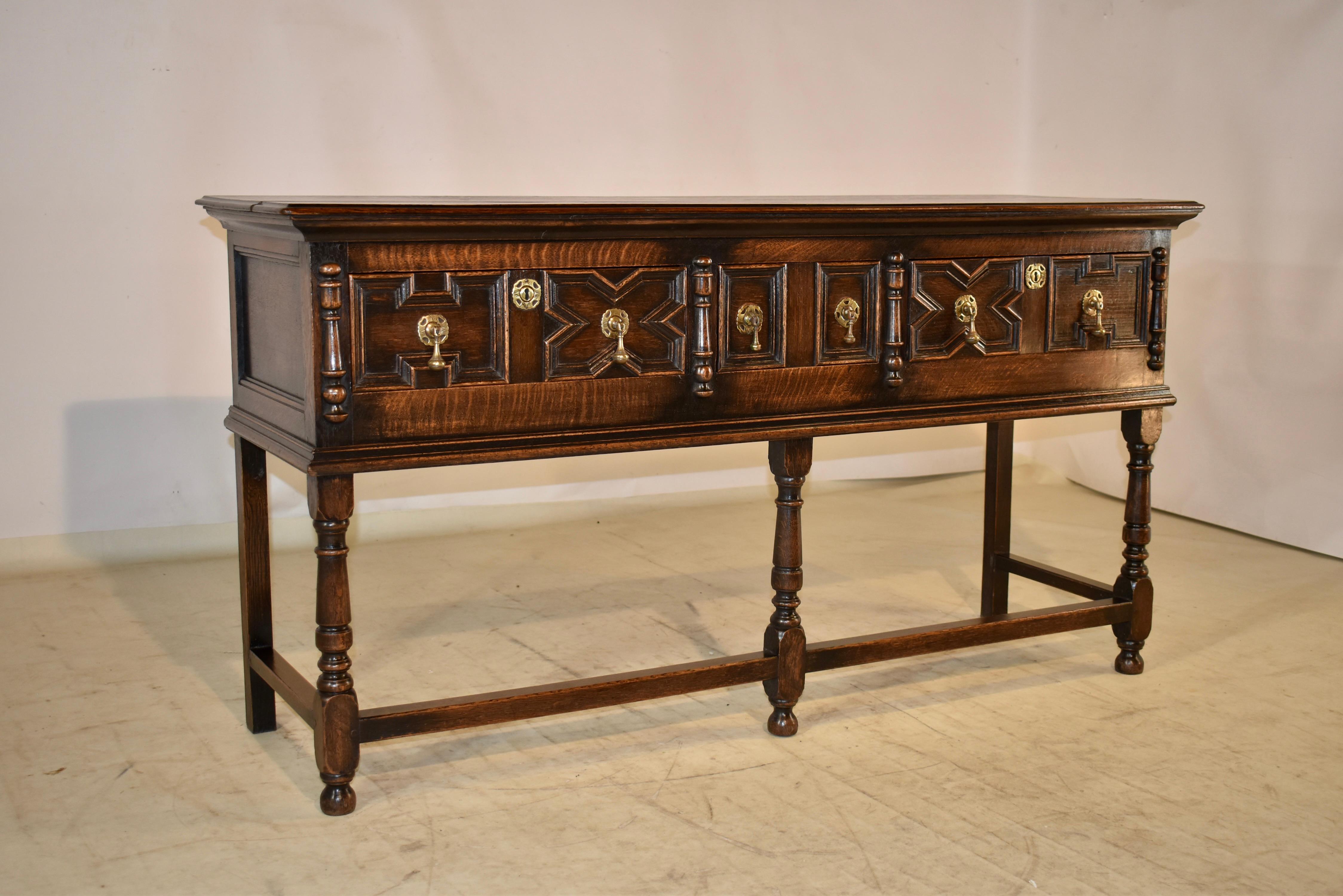 Victorian 19th Century English Geometric Sideboard For Sale