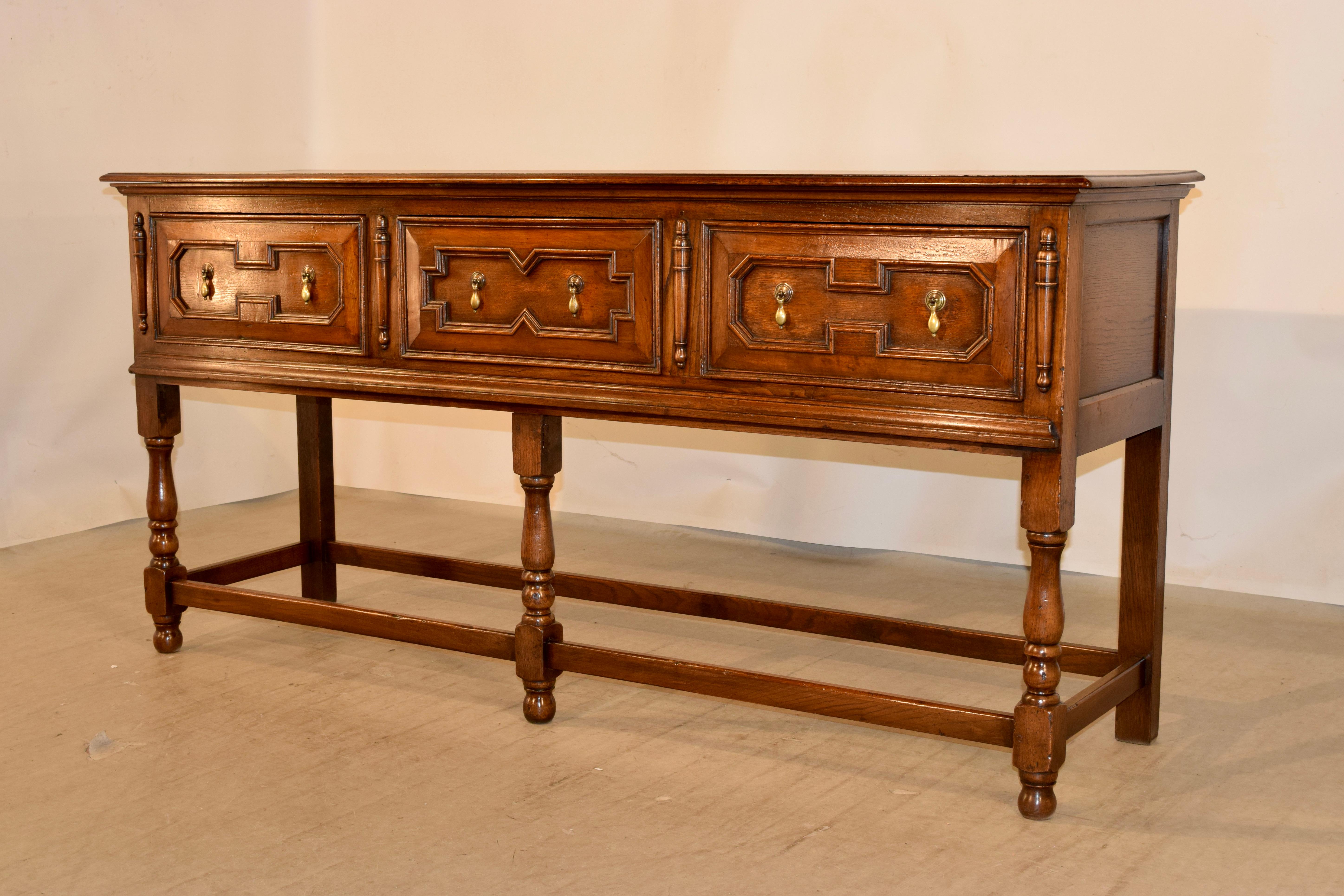 Oak 19th Century English Geometric Sideboard