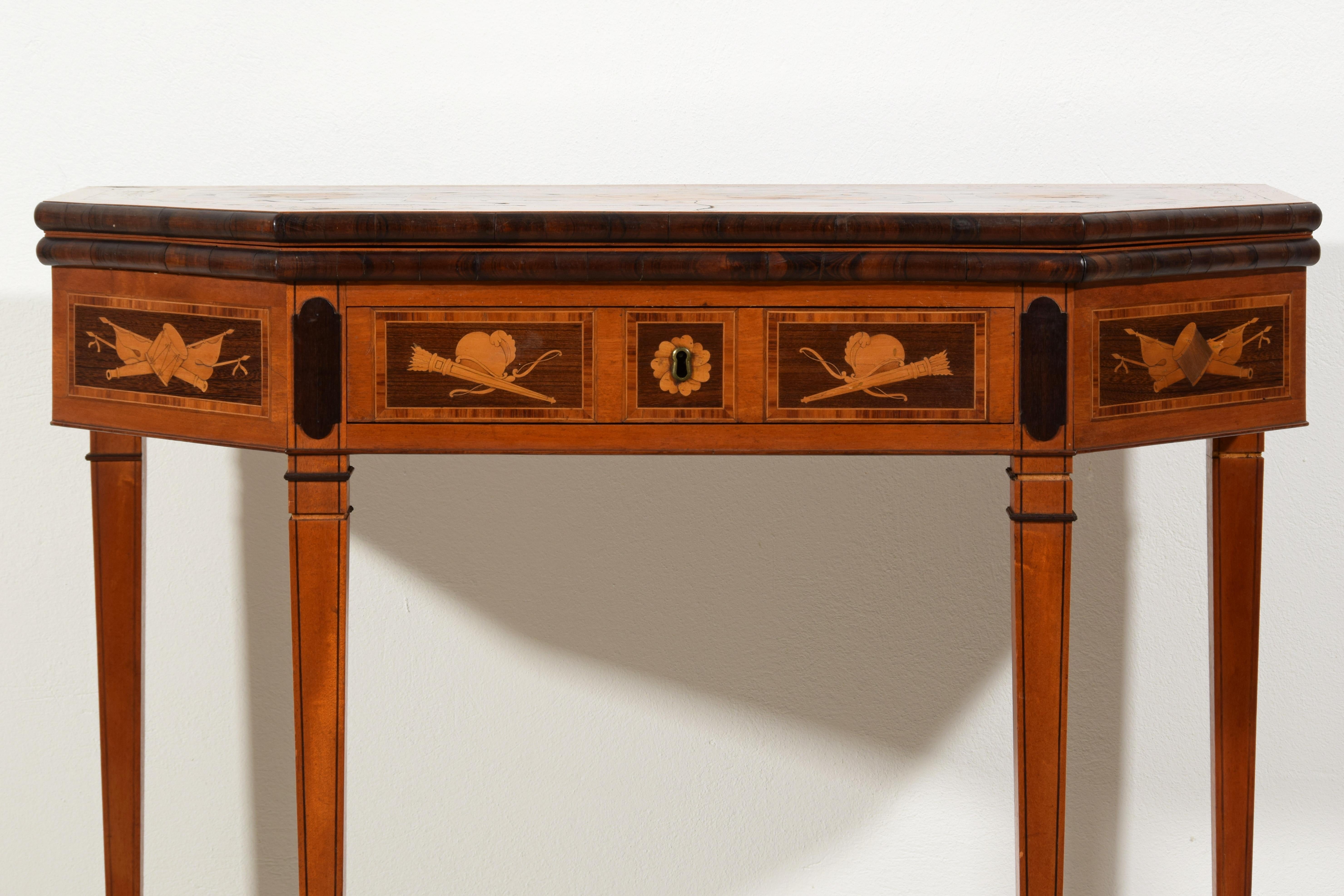 19th Century, English George III Inlaid Console and Game Table For Sale 10