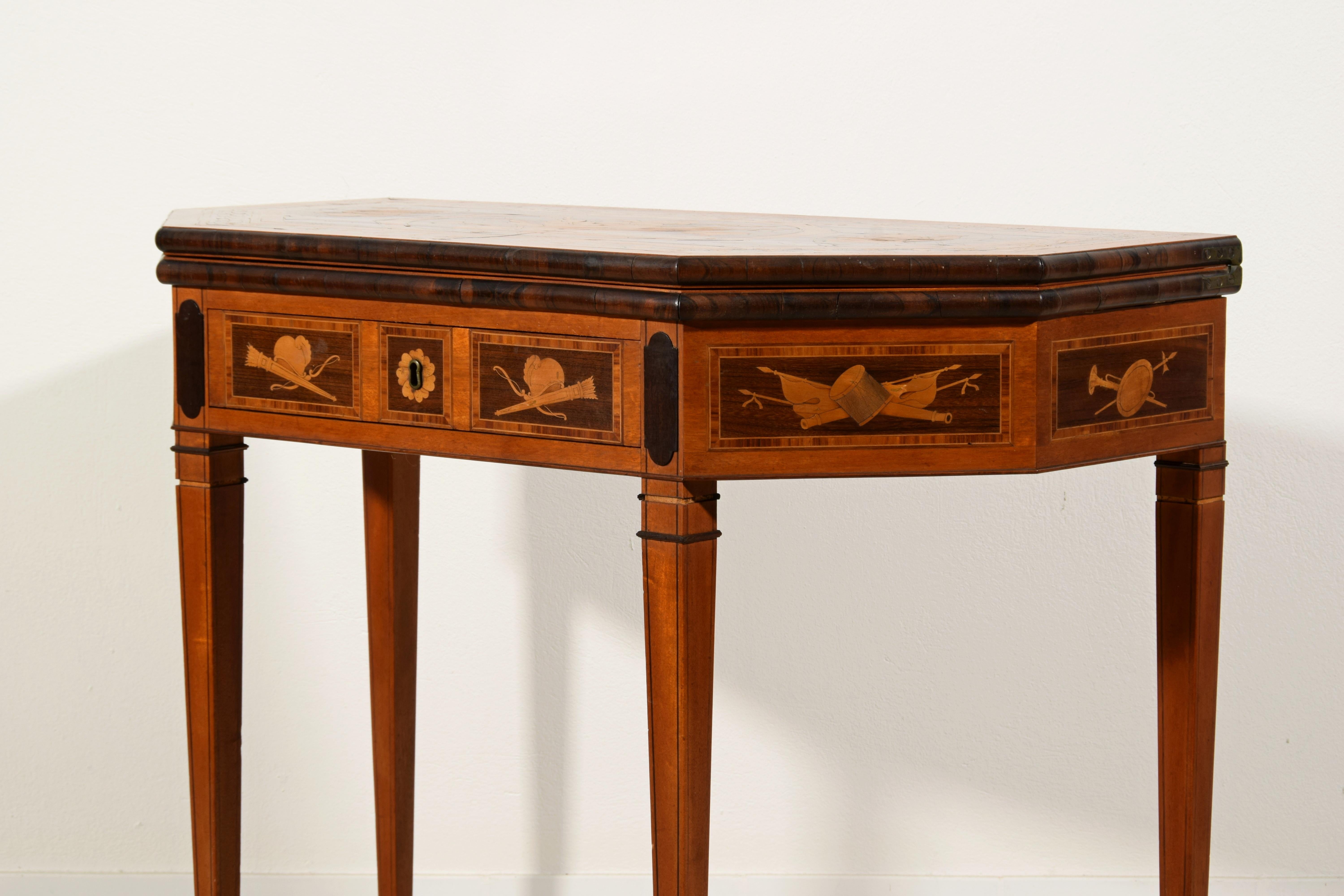 19th Century, English George III Inlaid Console and Game Table For Sale 12