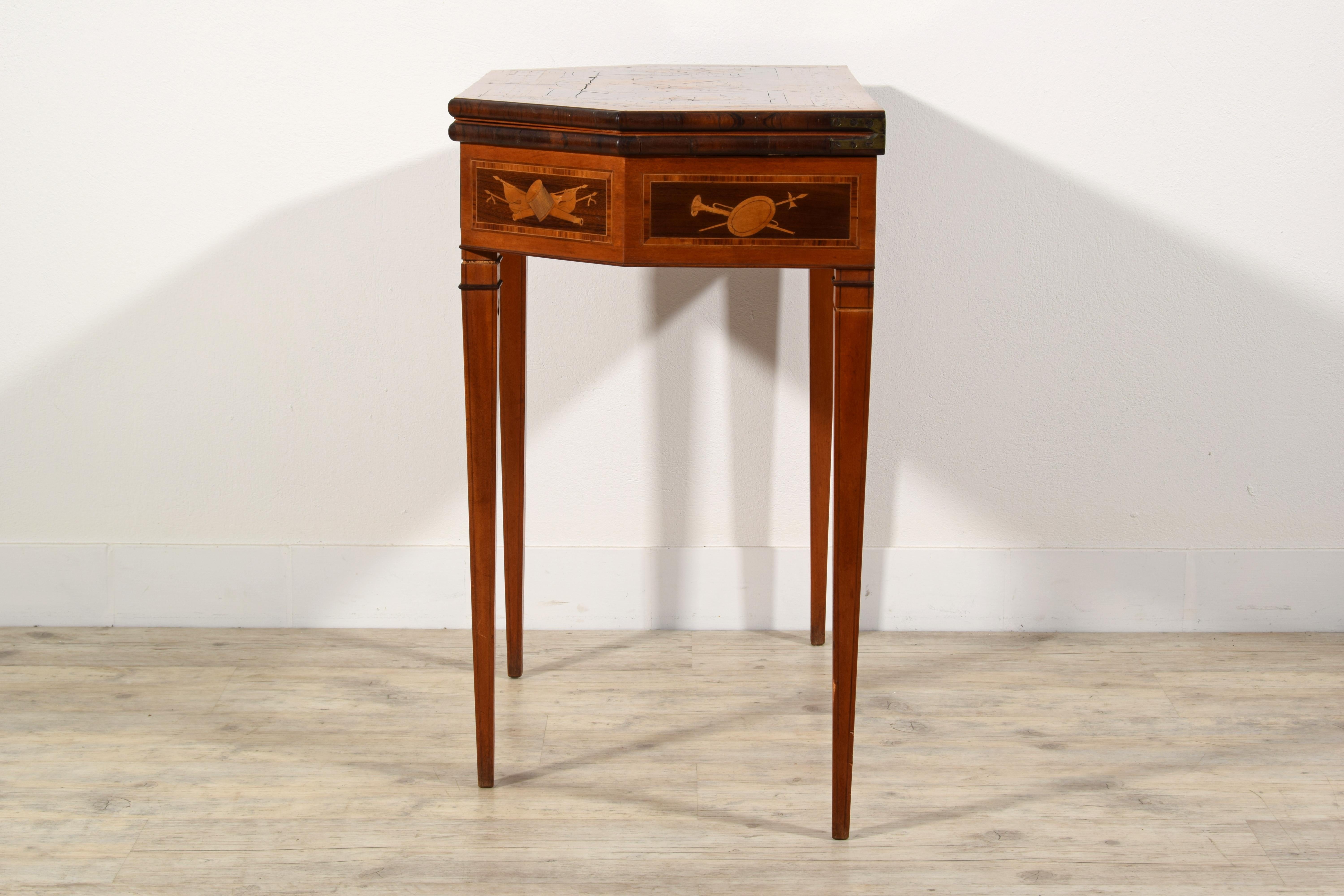 19th Century, English George III Inlaid Console and Game Table For Sale 13
