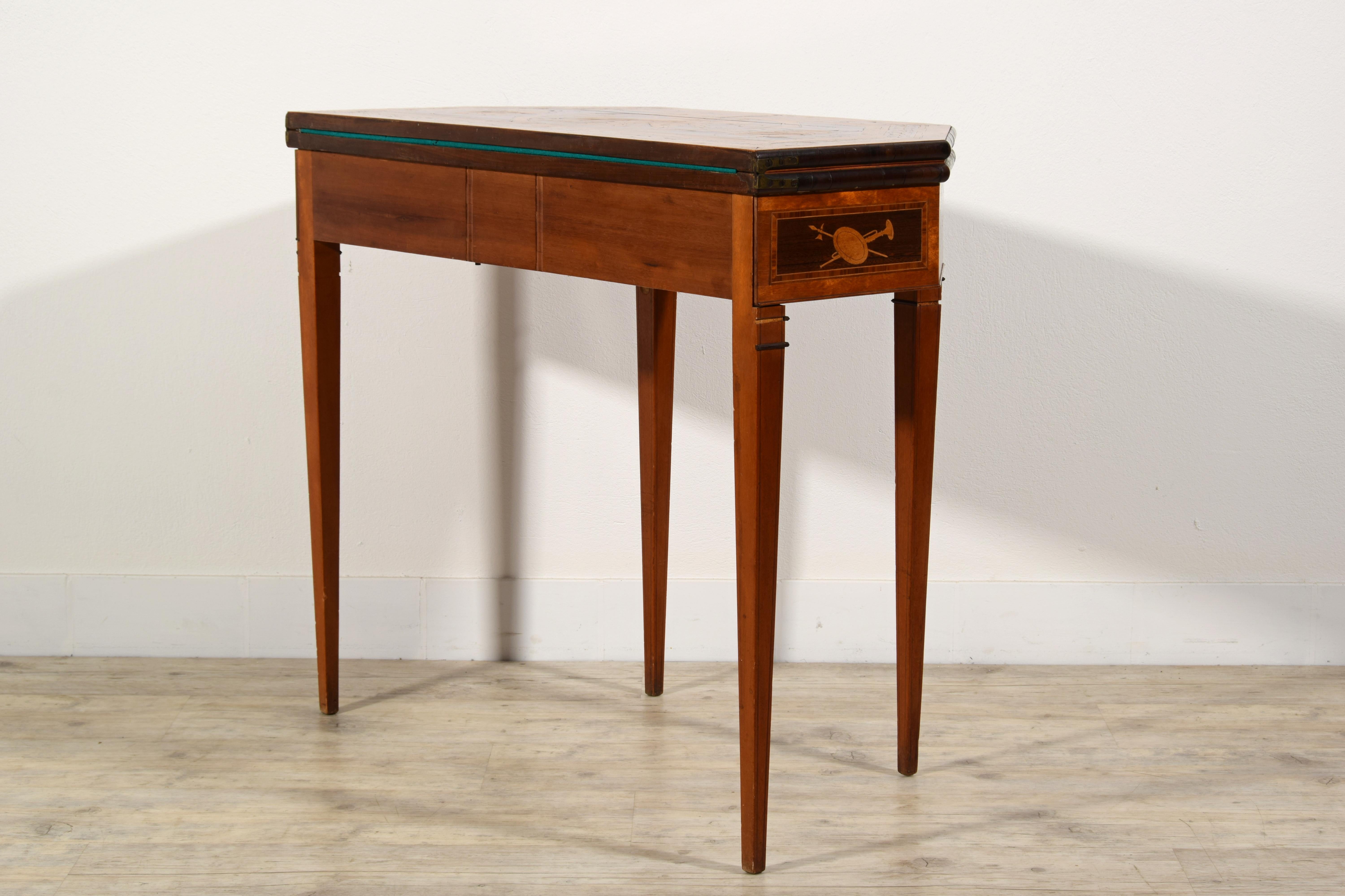 19th Century, English George III Inlaid Console and Game Table For Sale 14