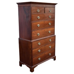 19th Century English George III Mahogany Chest on Chest