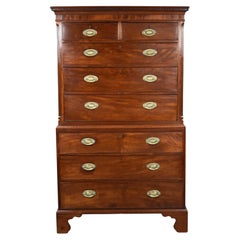 19th Century English George III Mahogany Chest on Chest