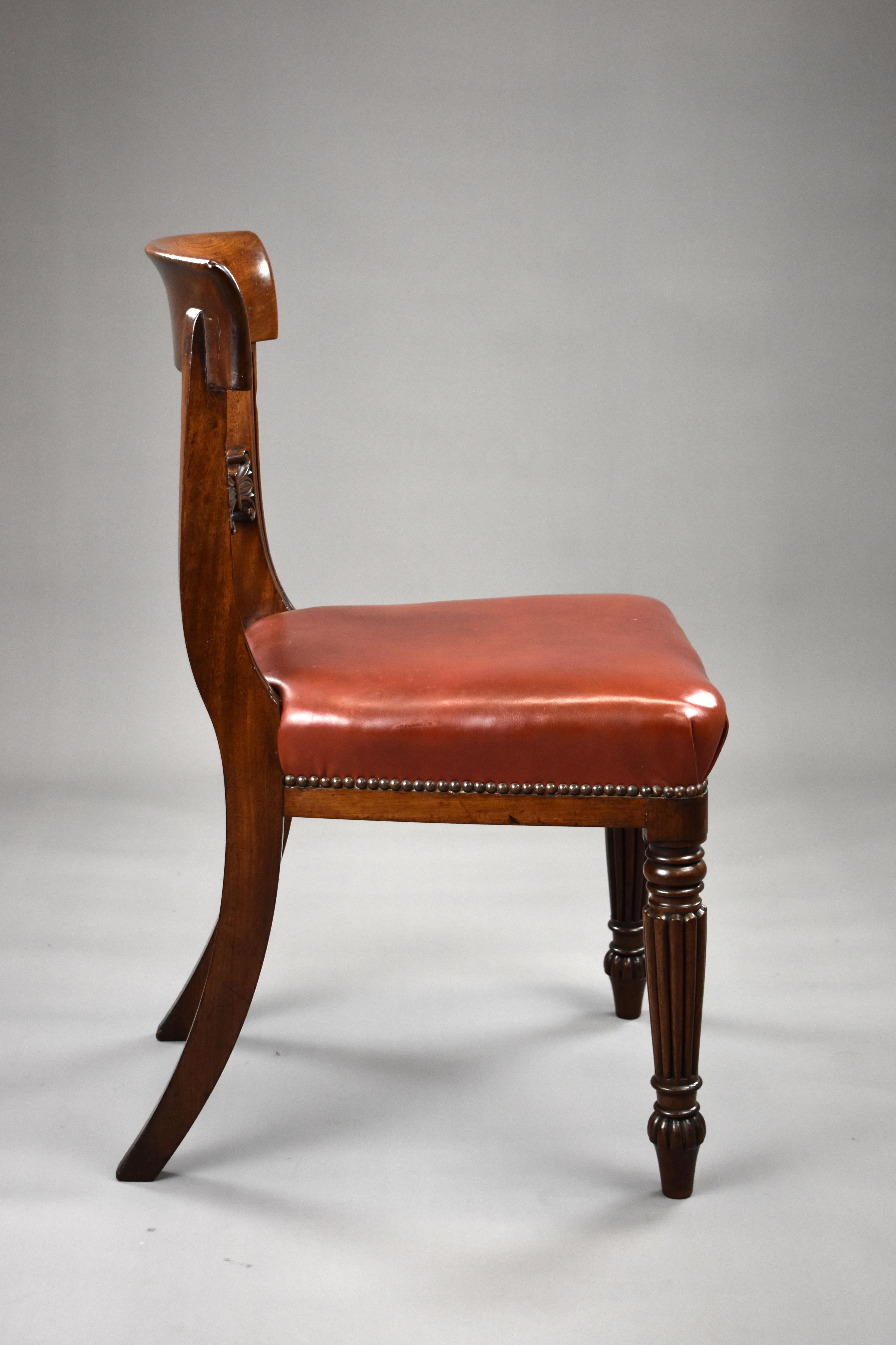 19th Century English George III Mahogany Dining Chairs 1