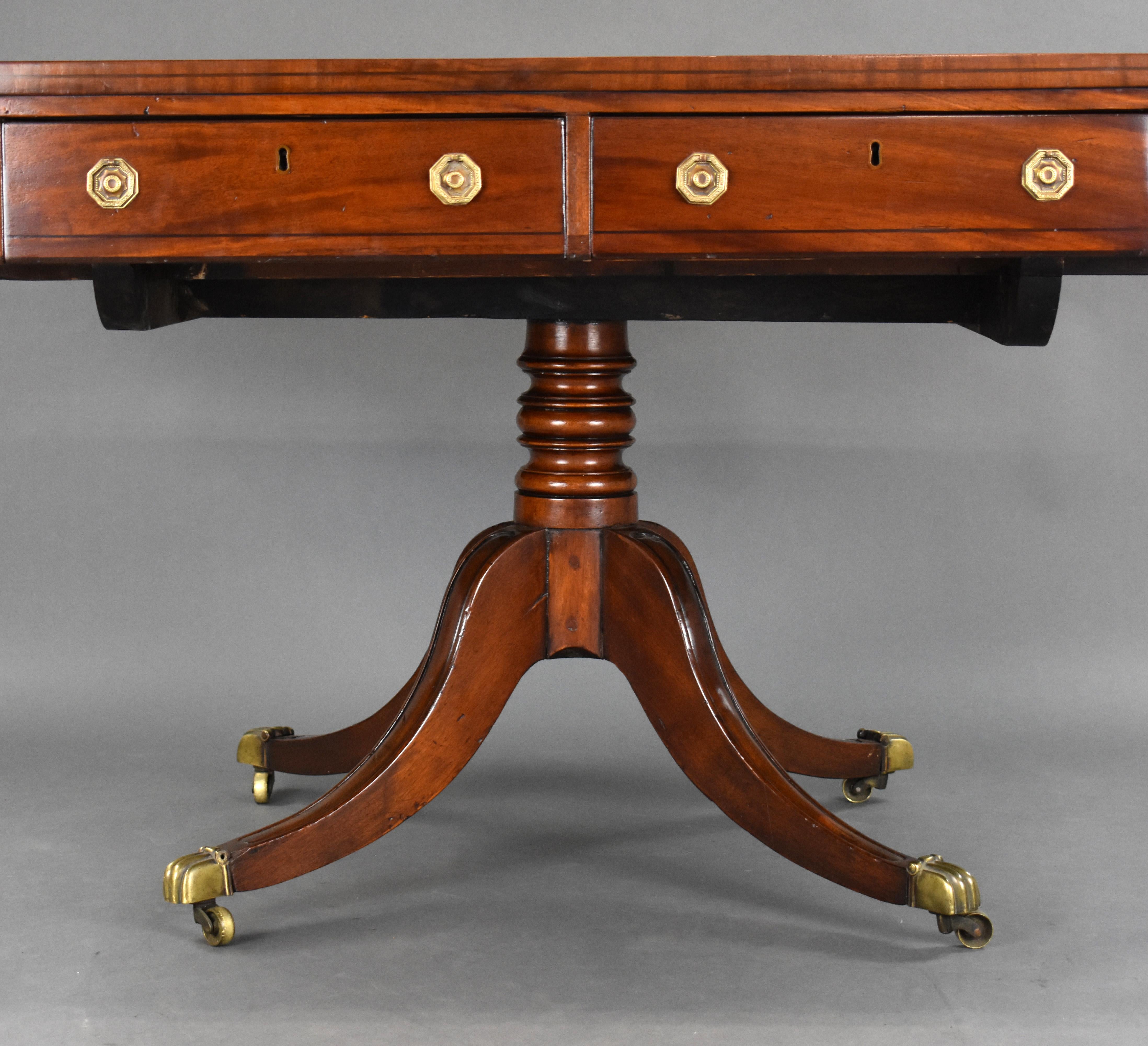 19th Century English George III Mahogany Drum Table For Sale 3