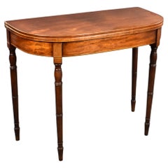 19th Century English George III Mahogany Tea Table