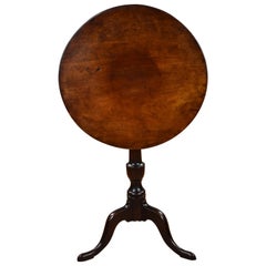 19th Century English George III Mahogany Tripod Table
