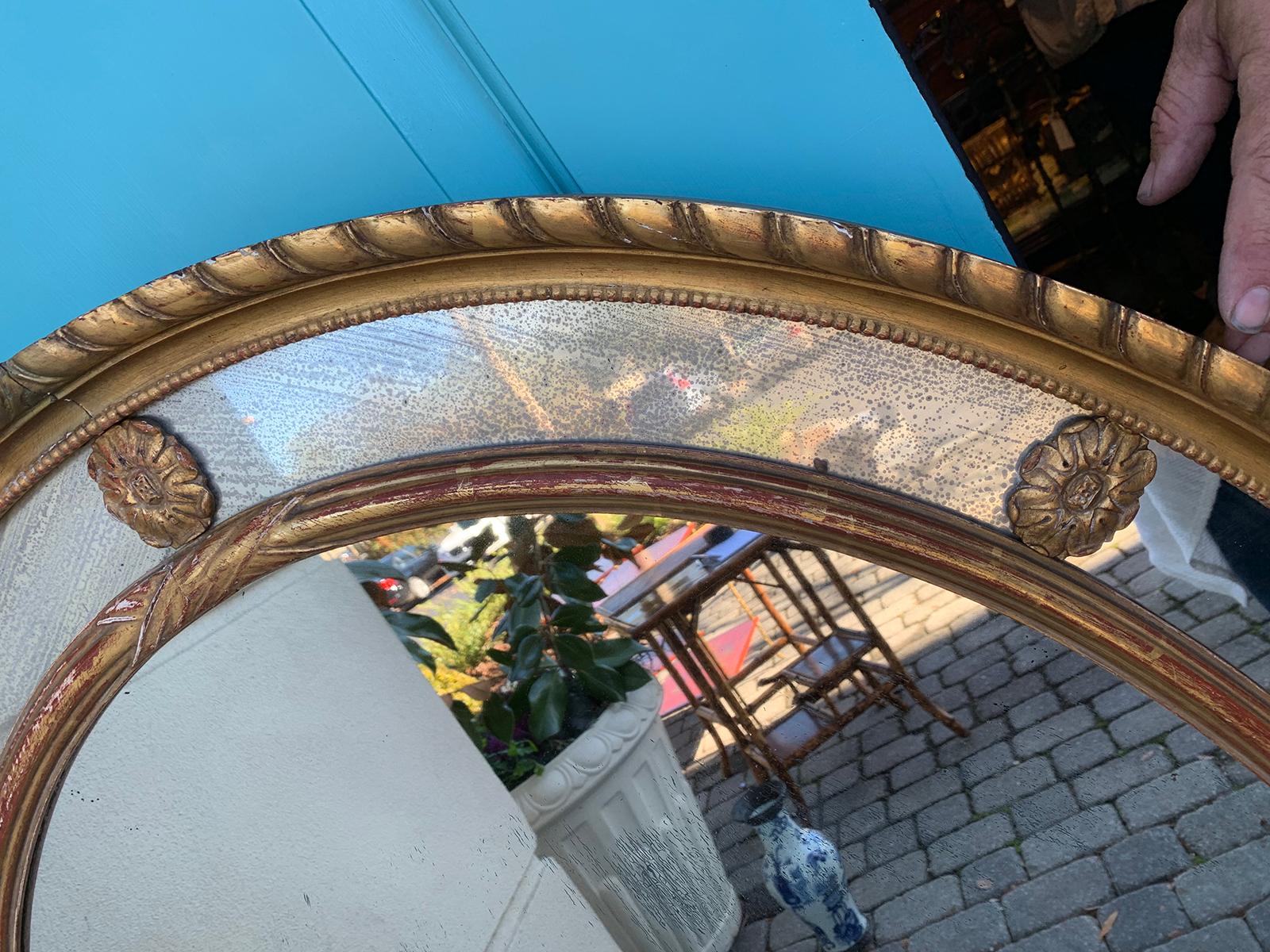 19th Century English George III Oval Giltwood Mirror (Englisch)