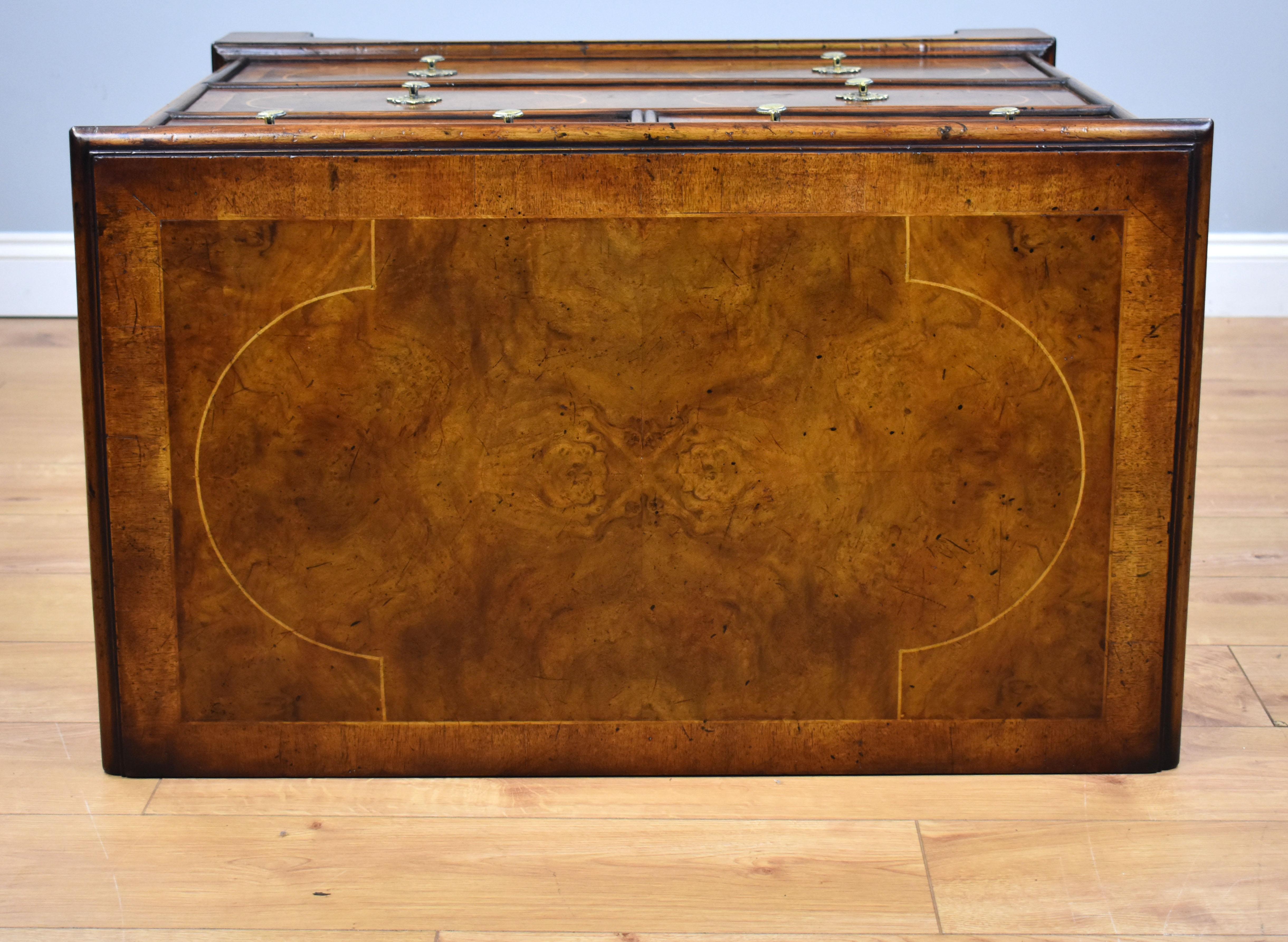 19th Century English George III Style Burr Walnut Chest of Drawers 3