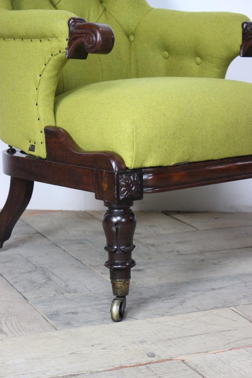 Fabric 19th Century English George IV Reclining Armchair with Provenance For Sale