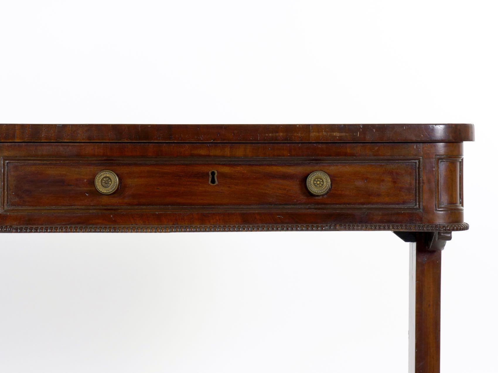 19th Century English George IV Writing Table Desk with Leather Top 7