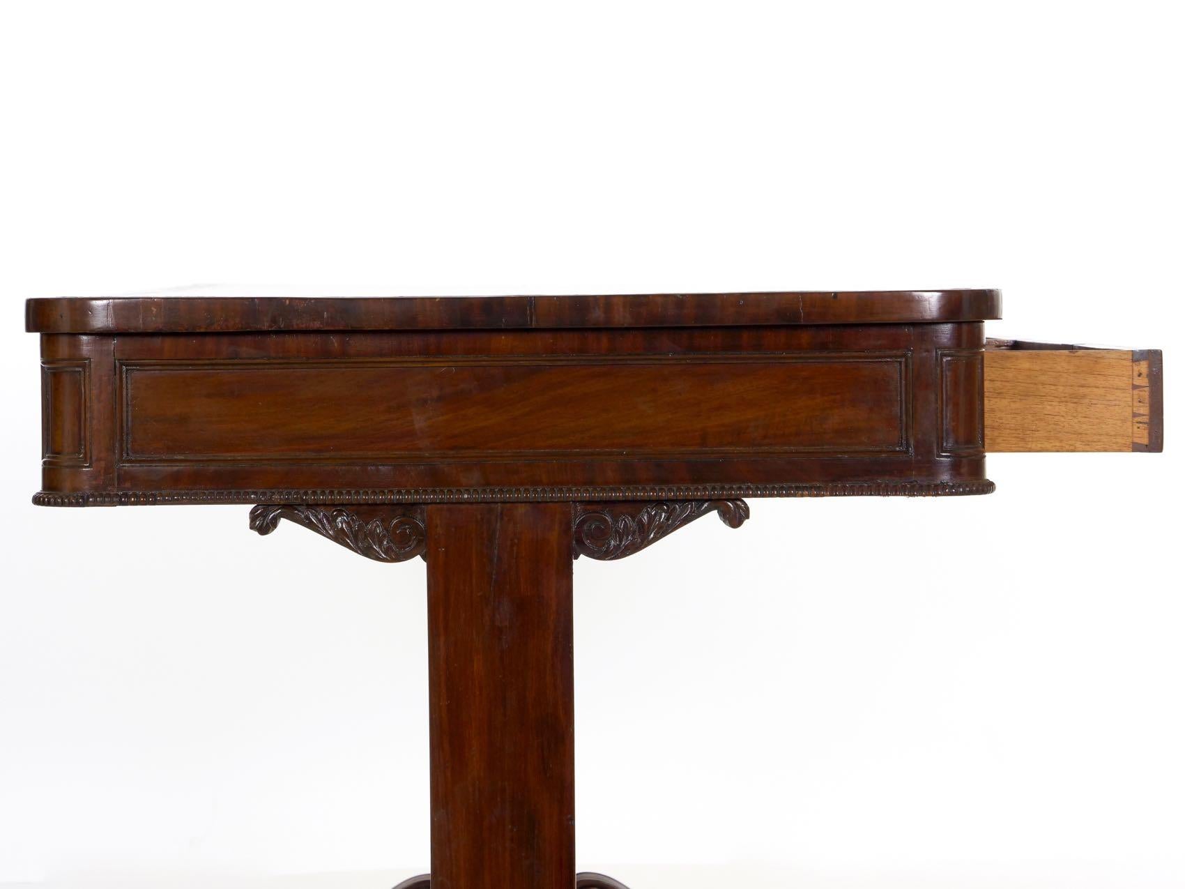 19th Century English George IV Writing Table Desk with Leather Top 9