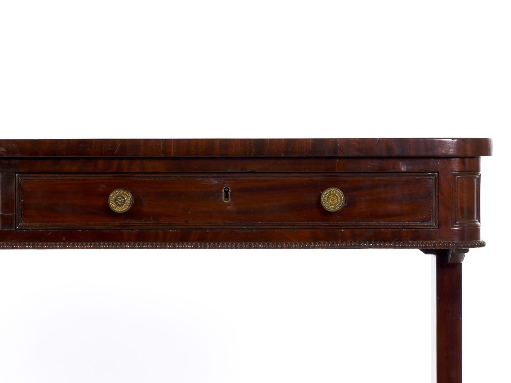 19th Century English George IV Writing Table Desk with Leather Top 2