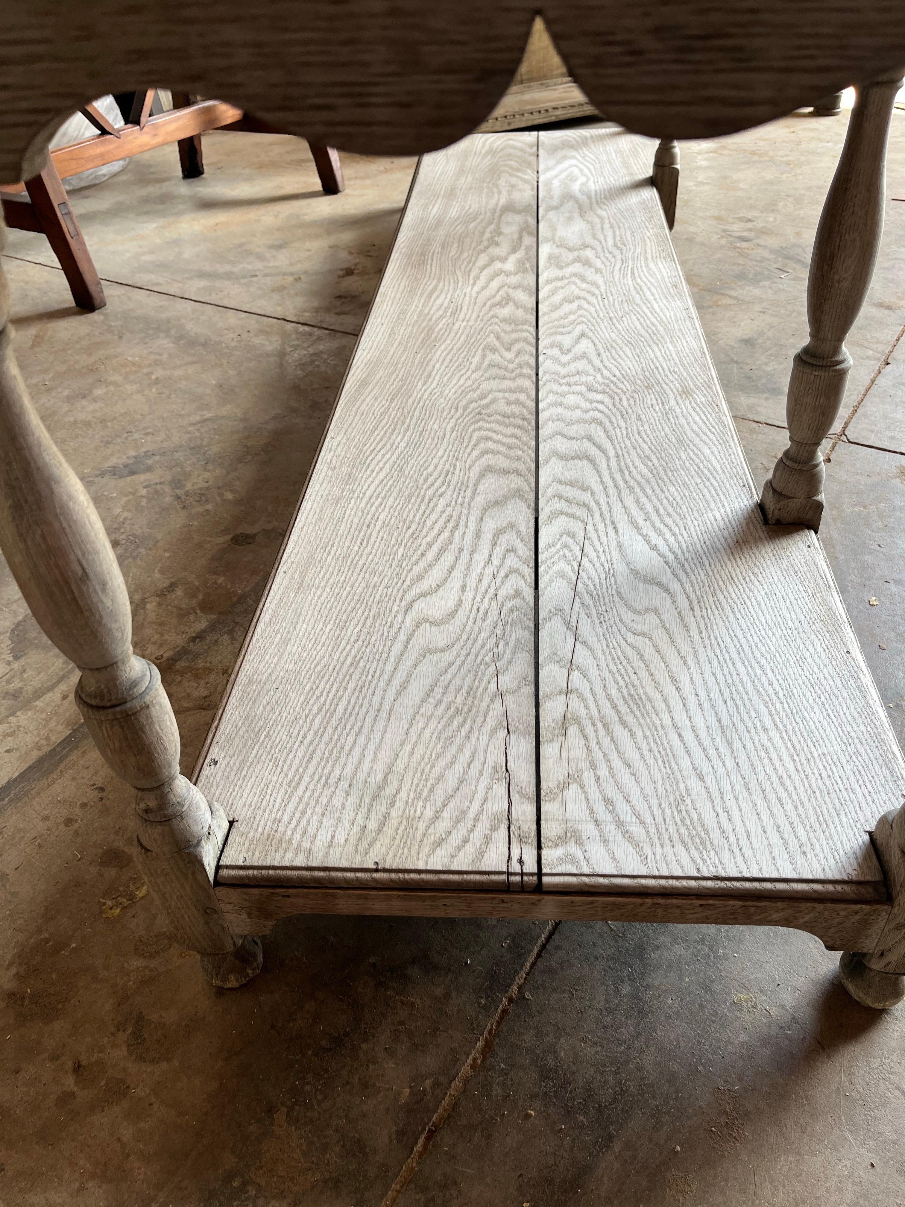 19th Century English Georgian Bleached Oak Dresser Base For Sale 9