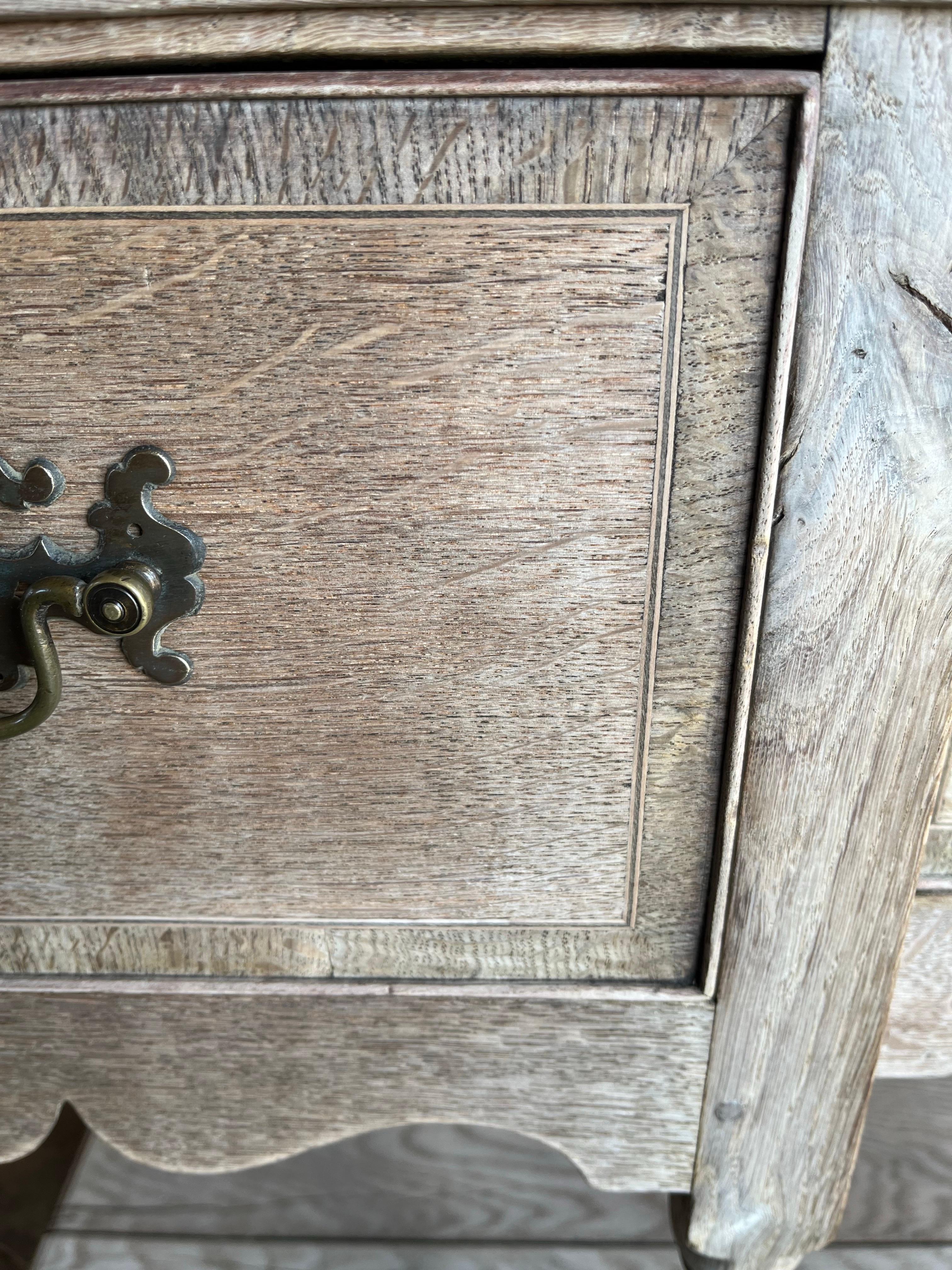 19th Century English Georgian Bleached Oak Dresser Base For Sale 13