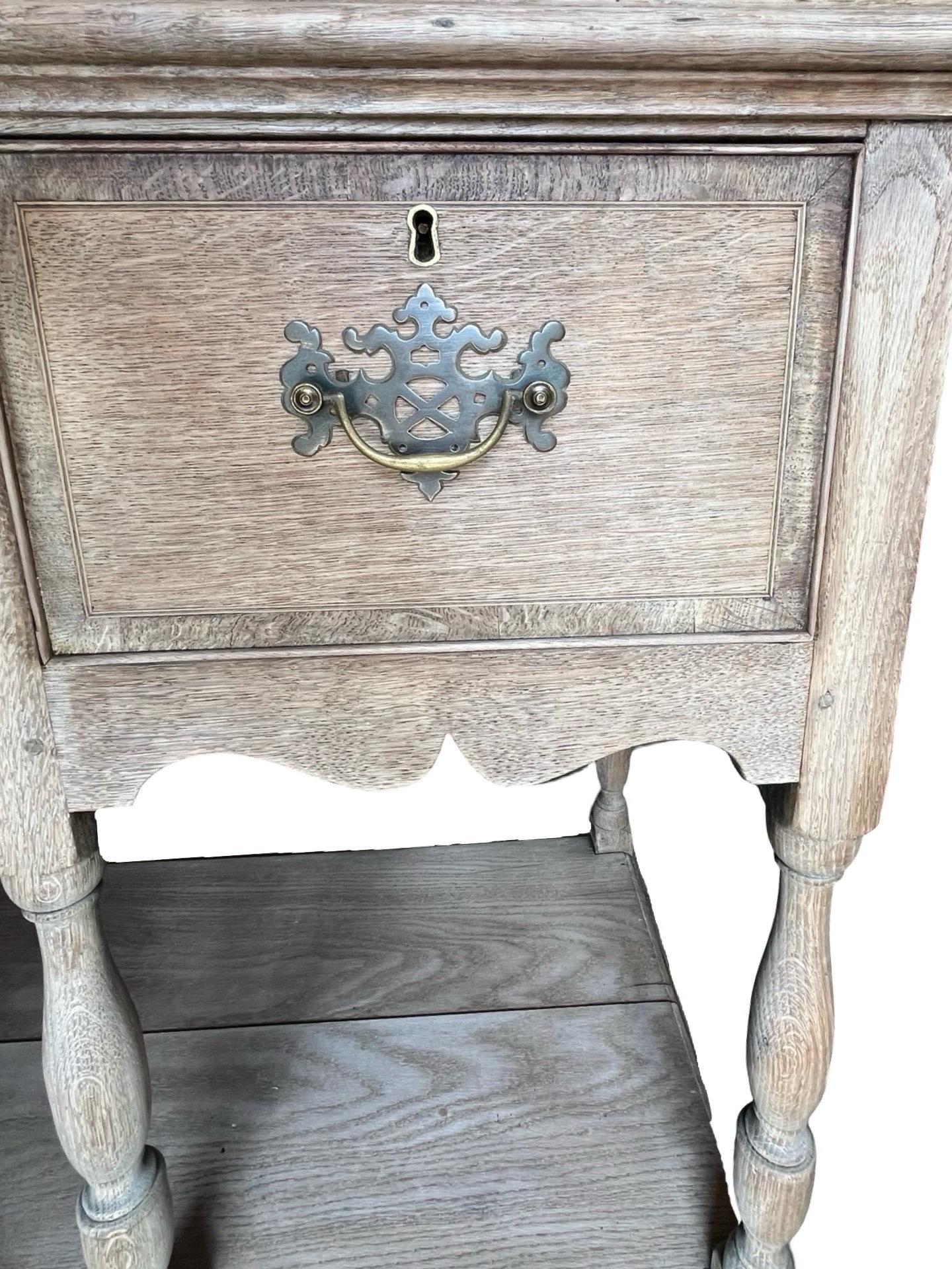 19th Century English Georgian Bleached Oak Dresser Base For Sale 1