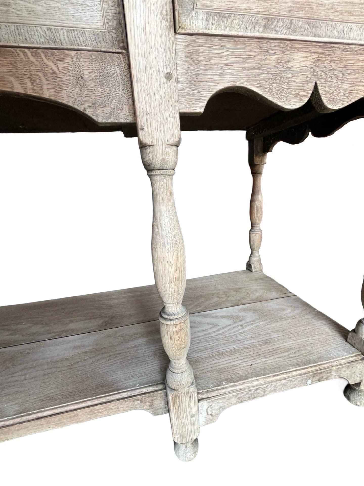 19th Century English Georgian Bleached Oak Dresser Base For Sale 2