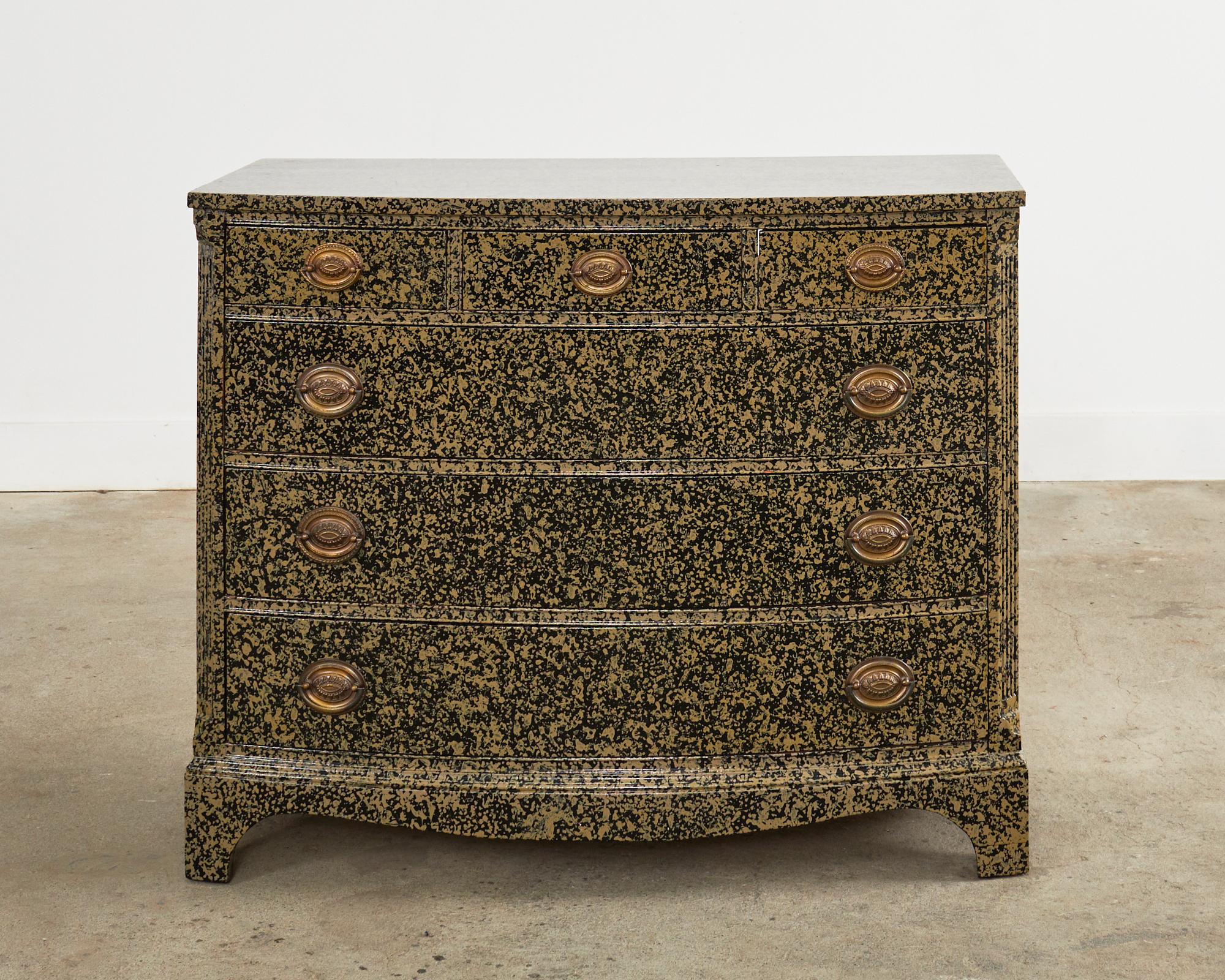 Lacquered 19th Century English Georgian Commode Speckled by Ira Yeager
