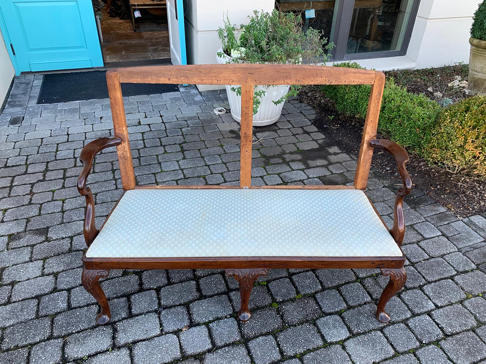 19th Century English Georgian High Back Bench / Settee 7