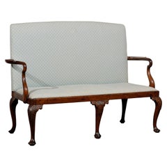 19th Century English Georgian High Back Bench / Settee