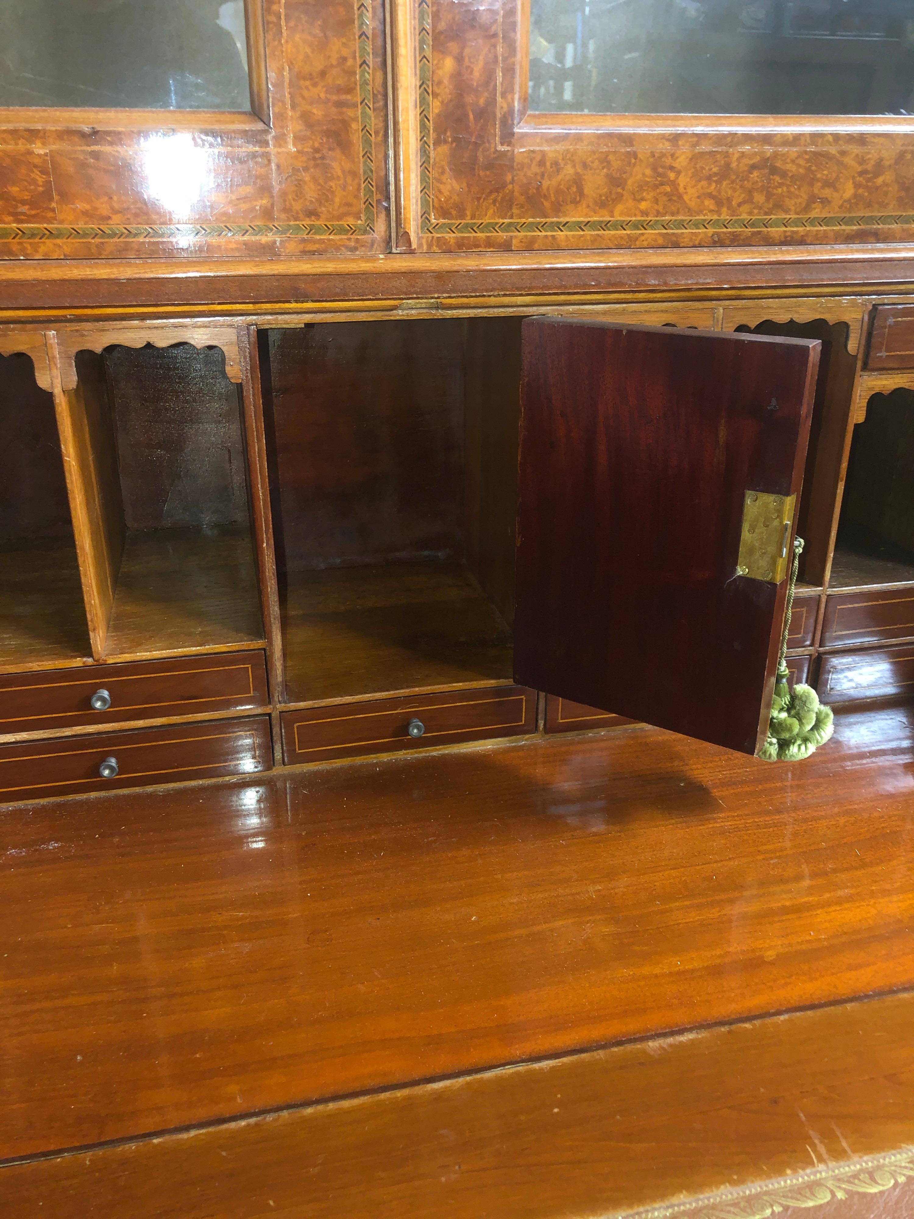 19th Century English Georgian IV  Walnut Fruitwood Bookcase  1820s 5