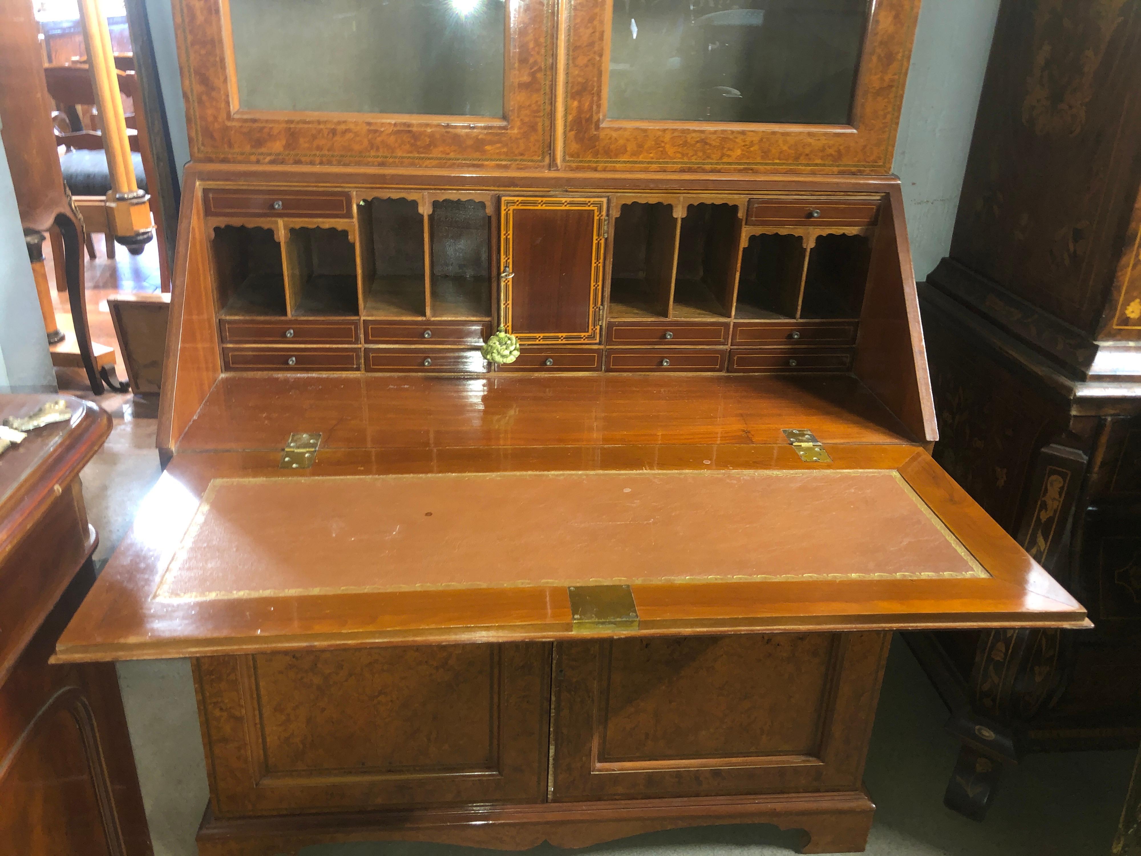 19th Century English Georgian IV  Walnut Fruitwood Bookcase  1820s 3
