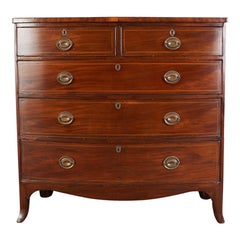 19th Century English Georgian Mahogany Bow Front Chest