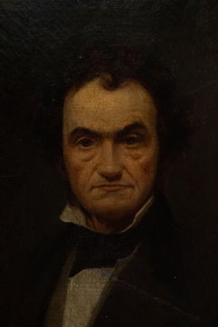 19th Century English Georgian Male Oil Portrait in a Frame