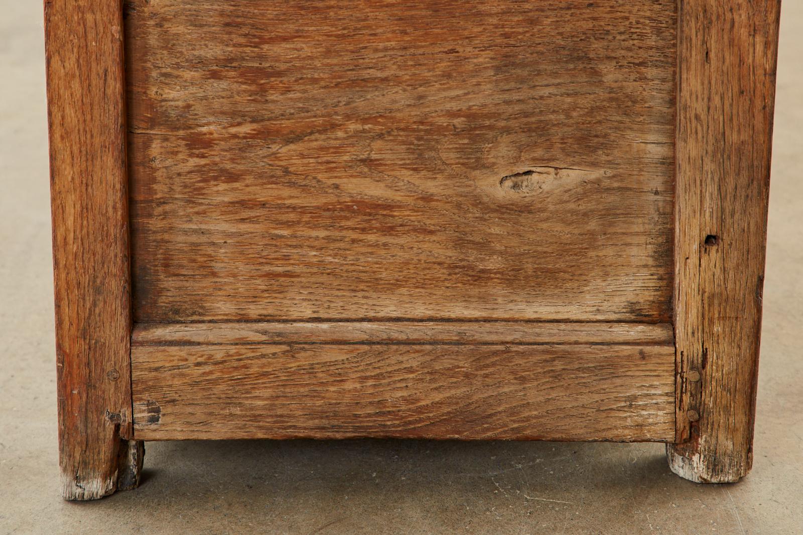 19th Century English Georgian Oak Box Settle Bench 14