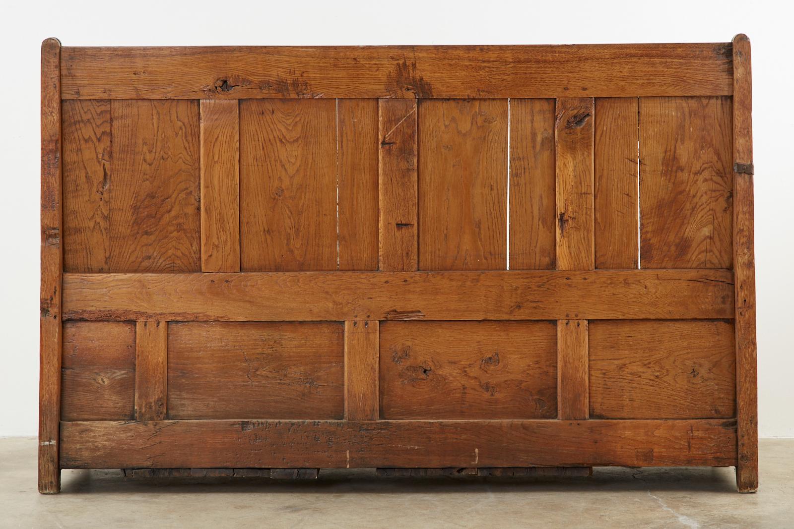 19th Century English Georgian Oak Box Settle Bench 15