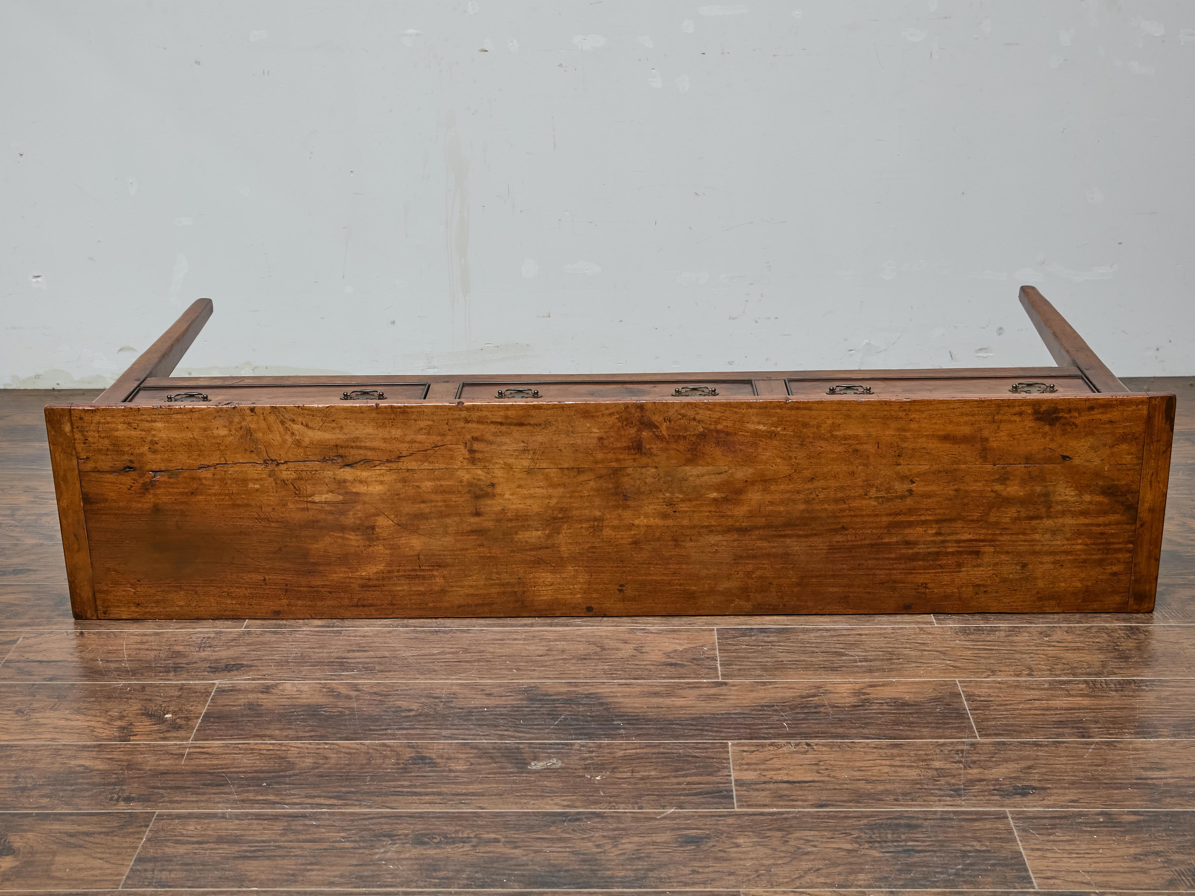 19th Century English Georgian Pine Server Table with Three Drawers 7