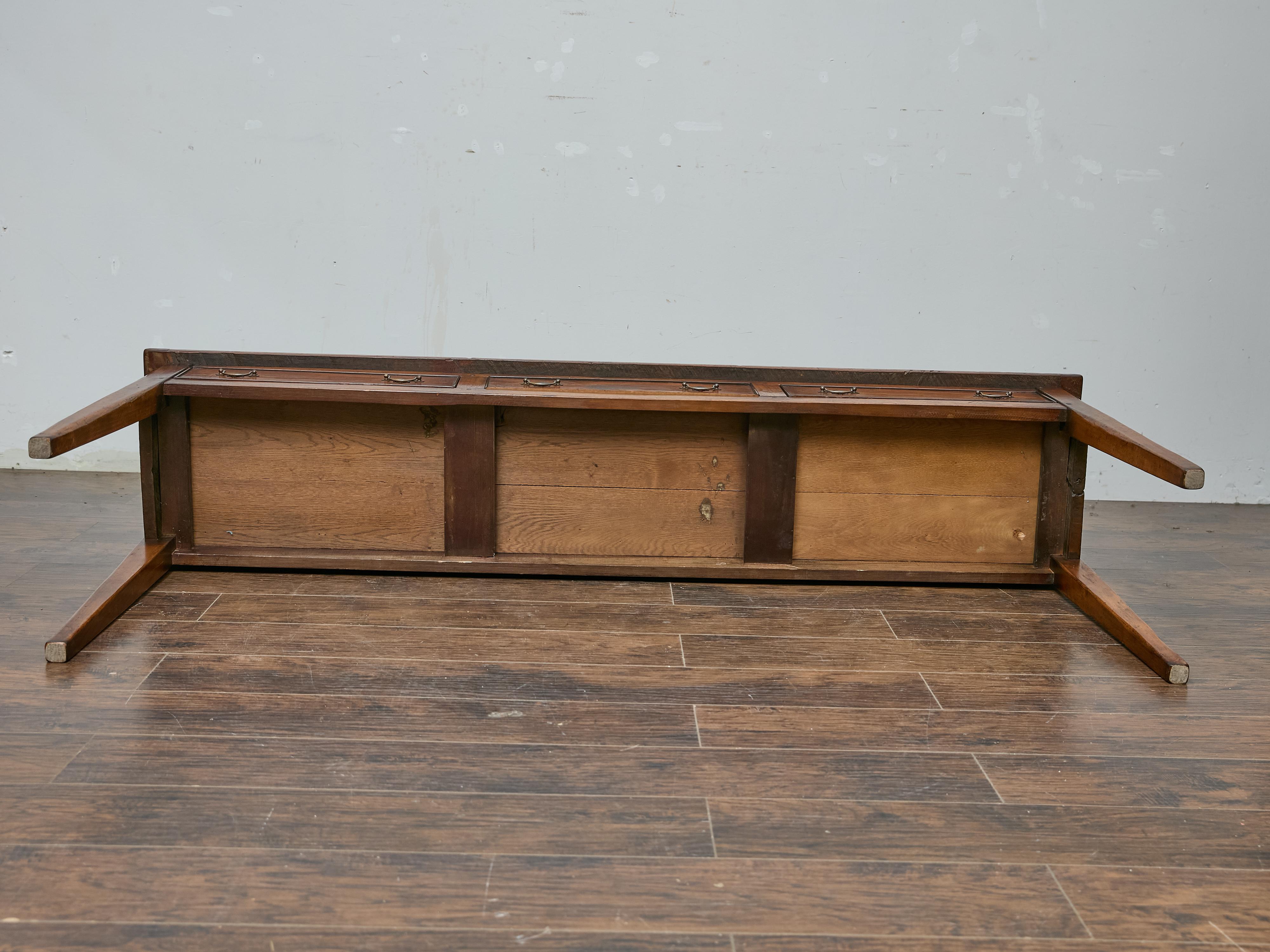 19th Century English Georgian Pine Server Table with Three Drawers 5