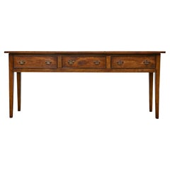 Antique 19th Century English Georgian Pine Server Table with Three Drawers