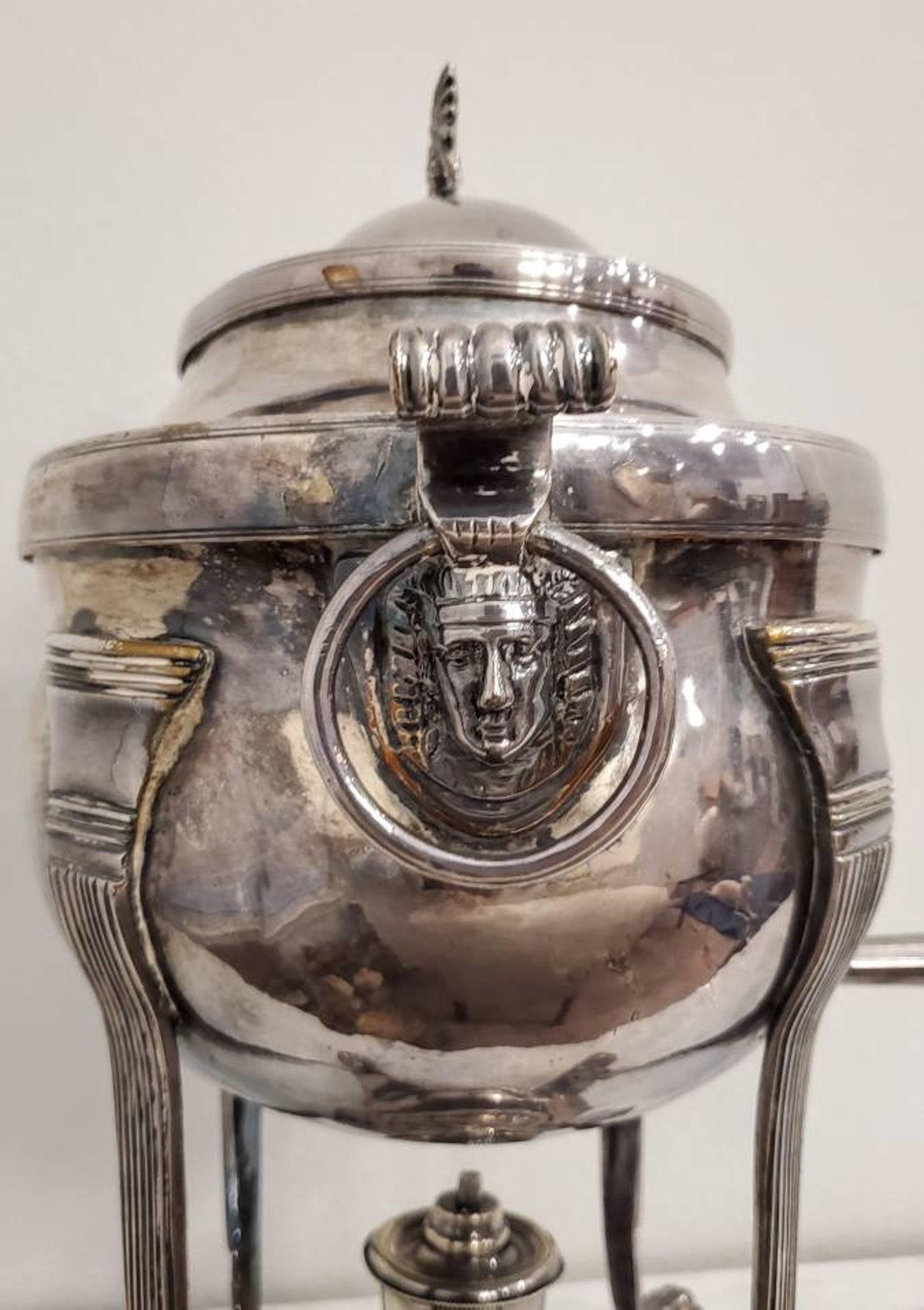 19th Century English Georgian Silver Plate Samovar 4