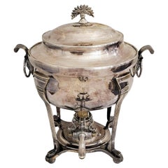 Samovar anglais du 19ème siècle en métal argenté géorgien