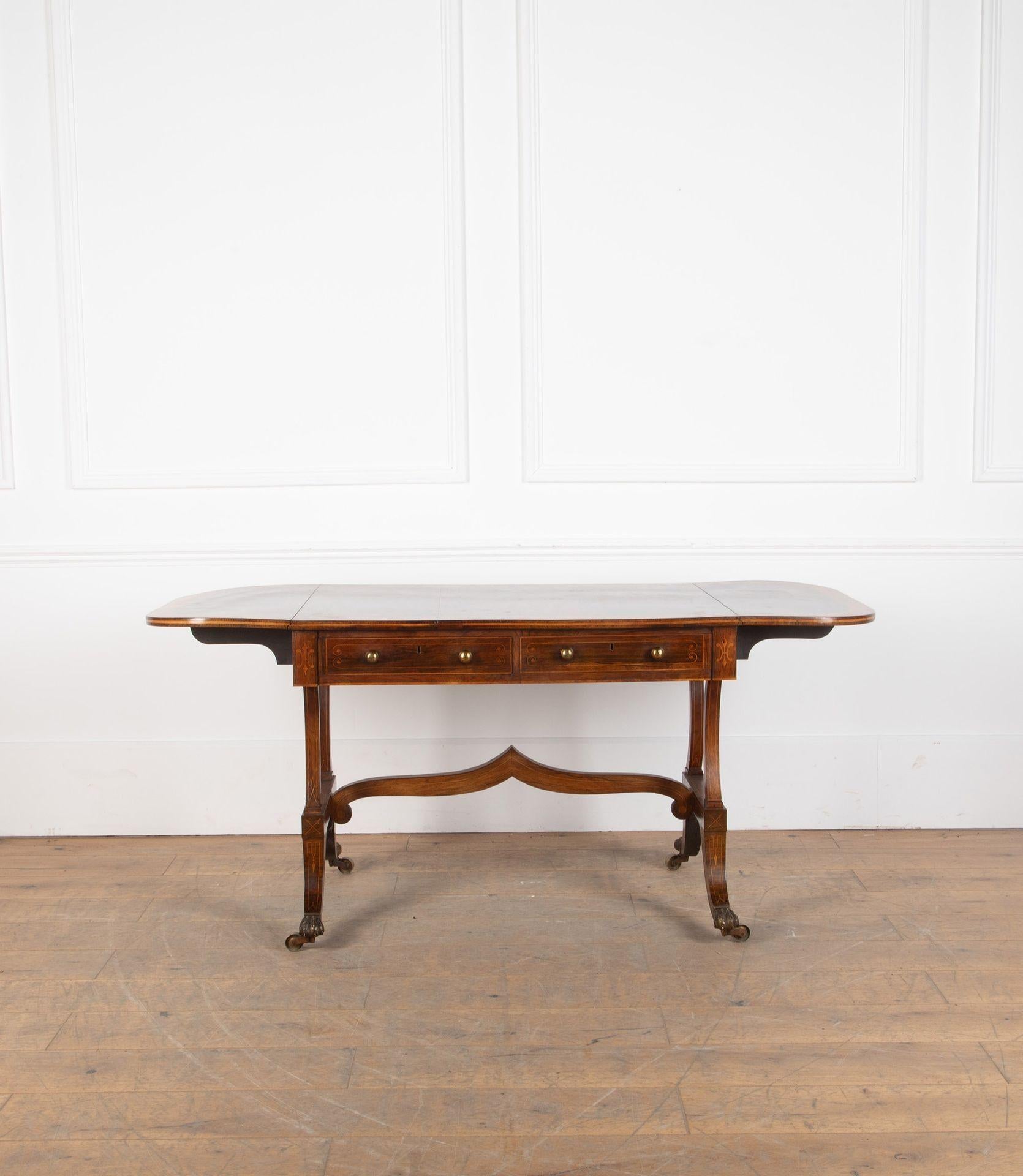 Rosewood 19th Century English Georgian Sofa Table For Sale