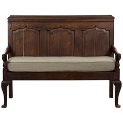 19th Century English Georgian Style Antique Hall Bench Settle Settee