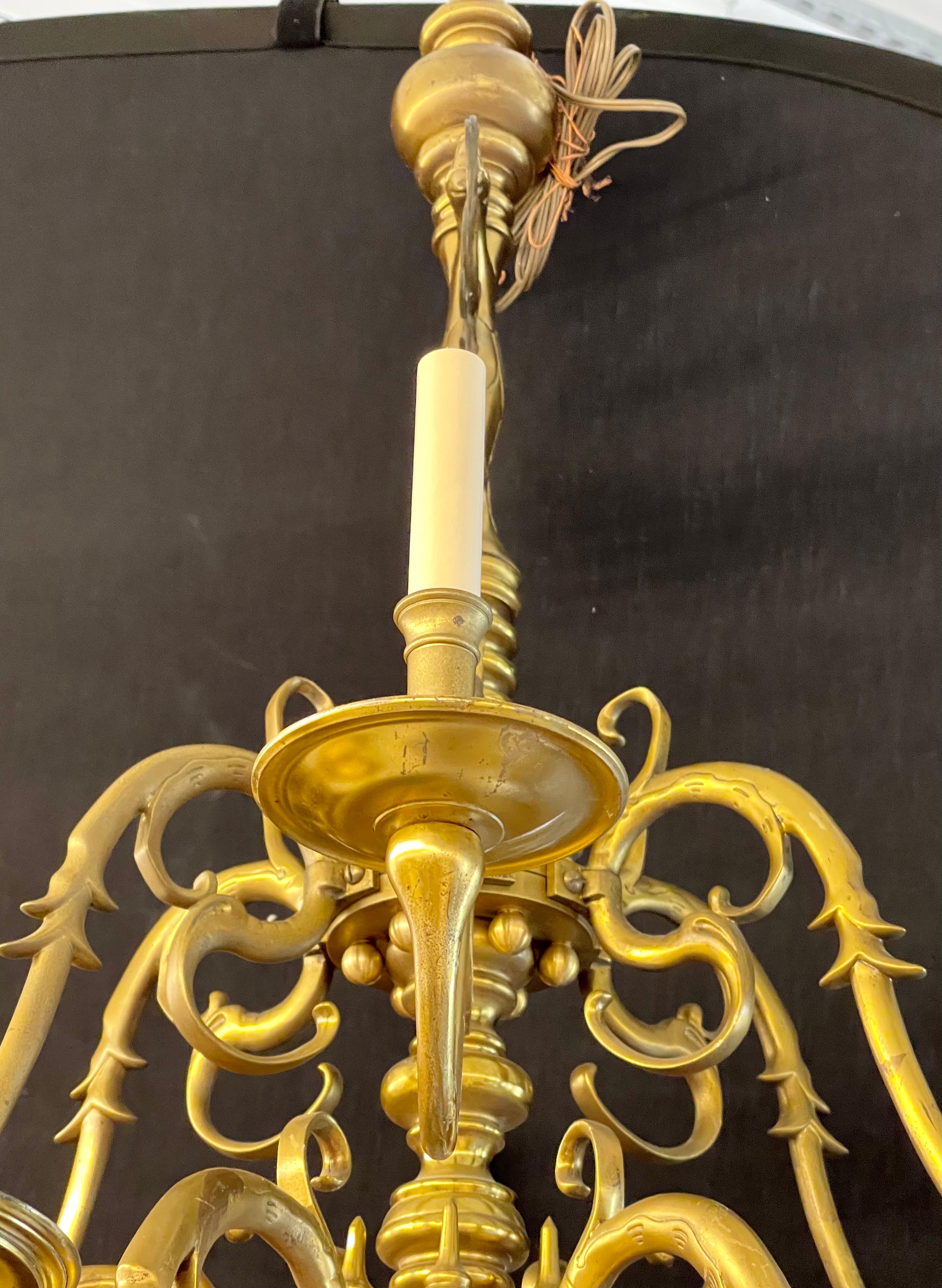 19th Century English Georgian Style Bronze Chandelier 5