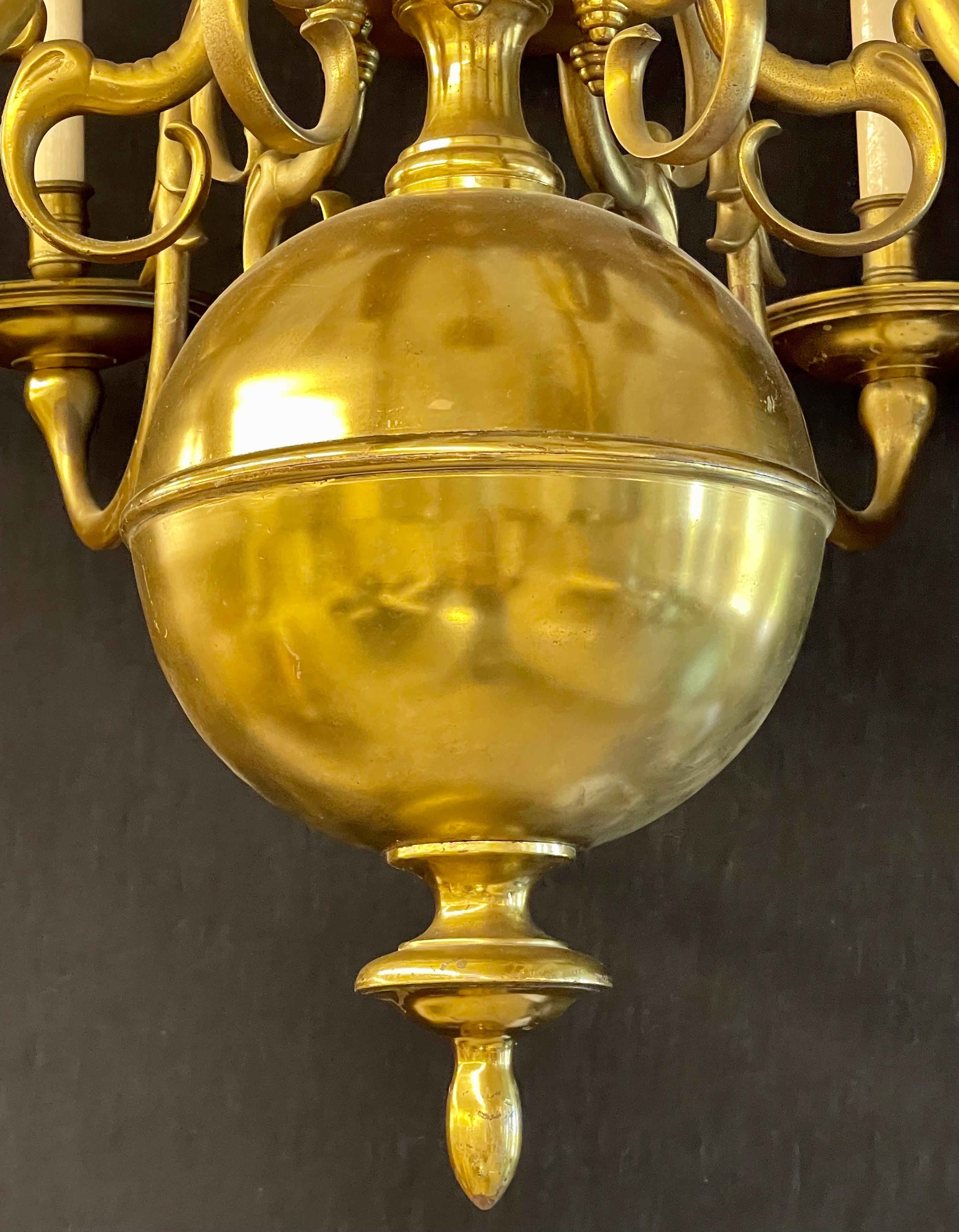 19th Century English Georgian Style Bronze Chandelier 1