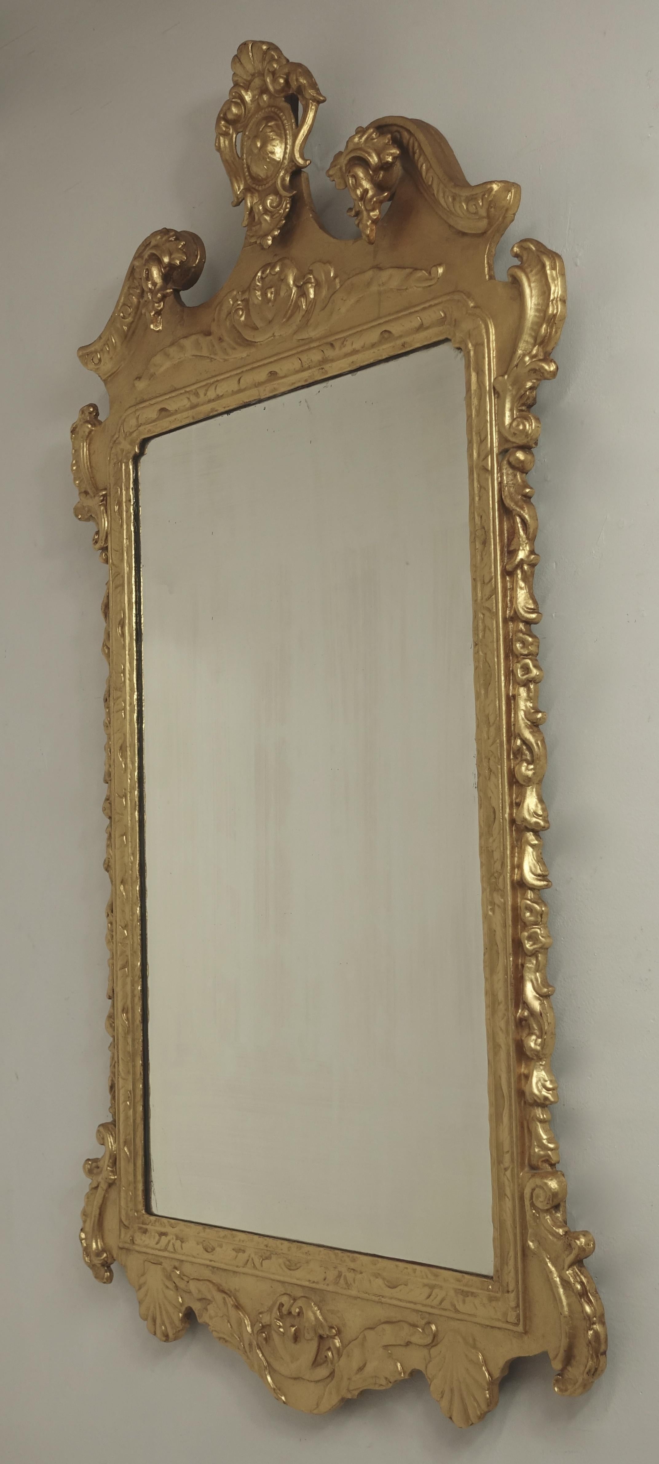 Miroir de cheminée de style géorgien anglais du 19ème siècle en bois doré sur bois  en vente 6