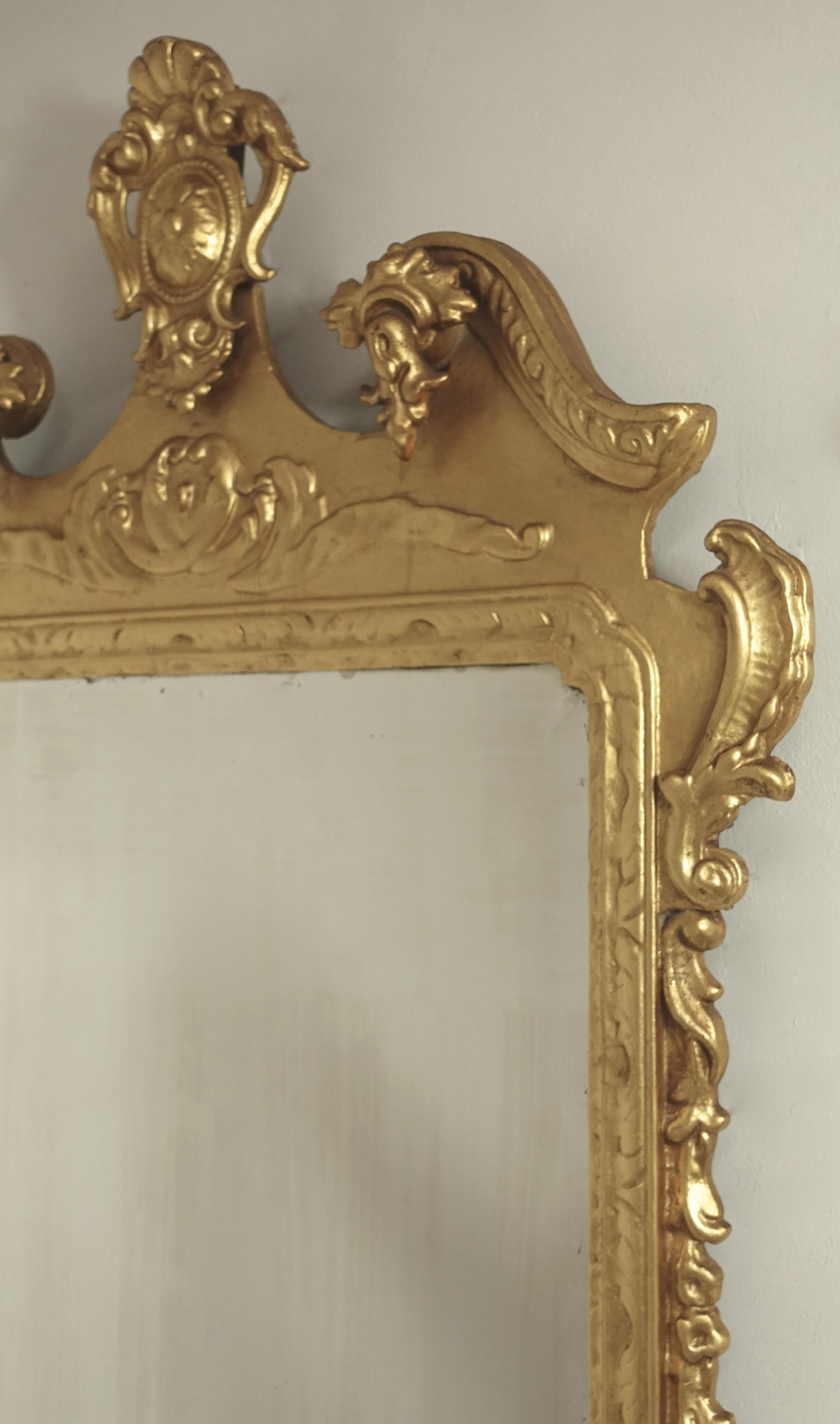 19th Century English Georgian Style Gilt Wood over Mantle Mirror  For Sale 8