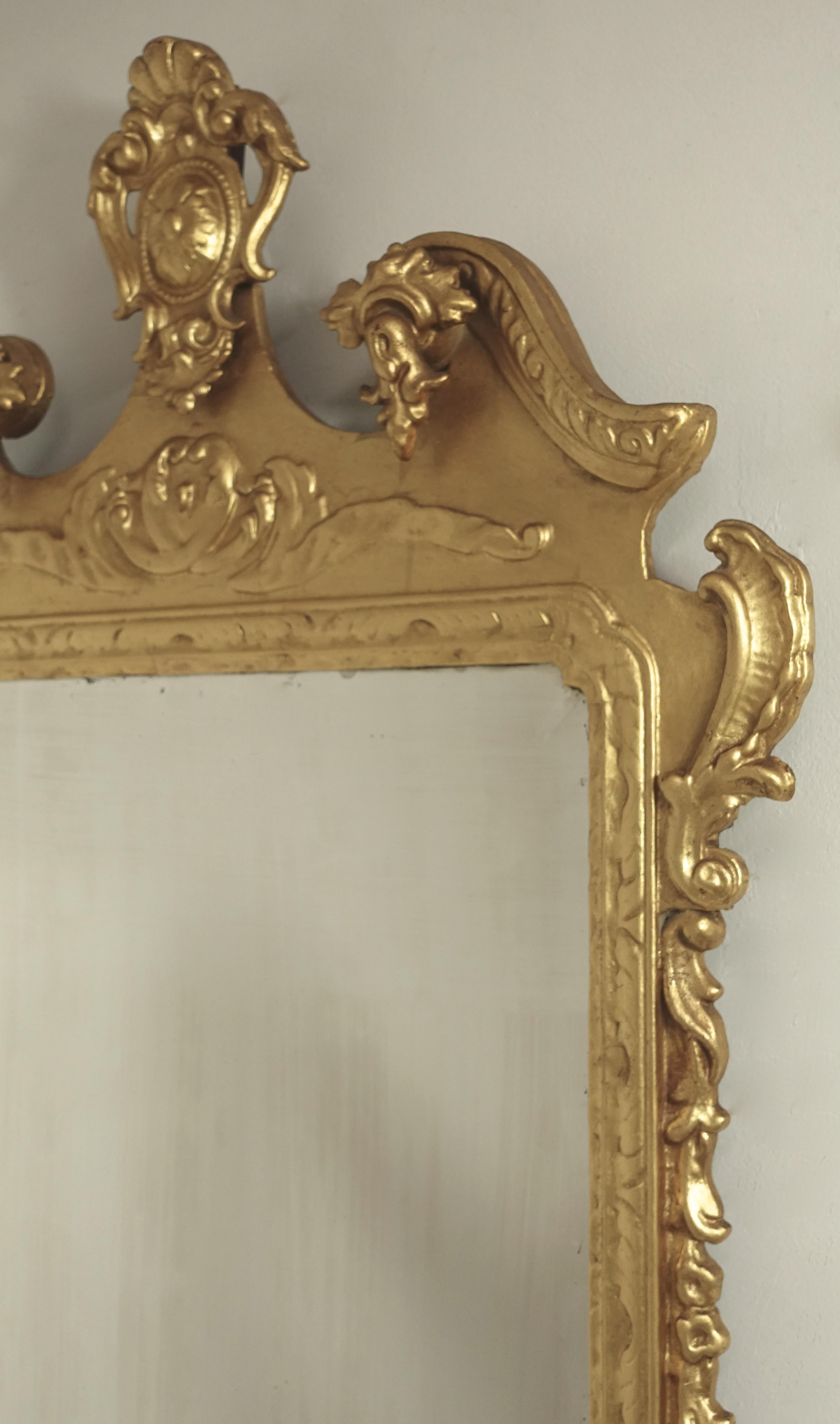 Miroir de cheminée de style géorgien anglais du 19ème siècle en bois doré sur bois en vente 7